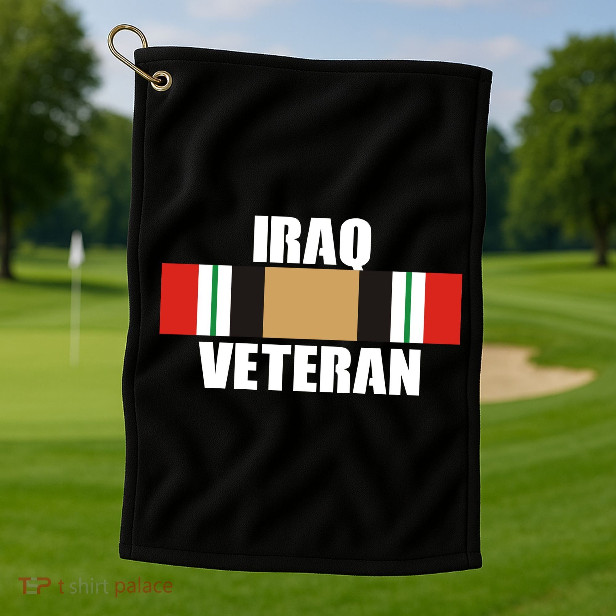 Iraq Veteran Stripe Badge Golf Towel