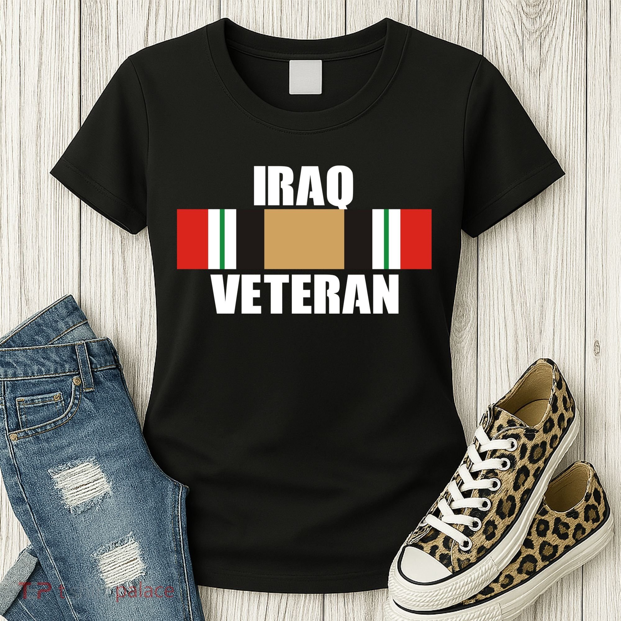 Iraq Veteran Stripe Badge Women's T-Shirt