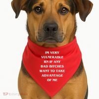 IM VERY VULNERABLE RN IF ANY BAD BITCHES WANT TO TAKE USA-Made Doggie Bandana thumb 1
