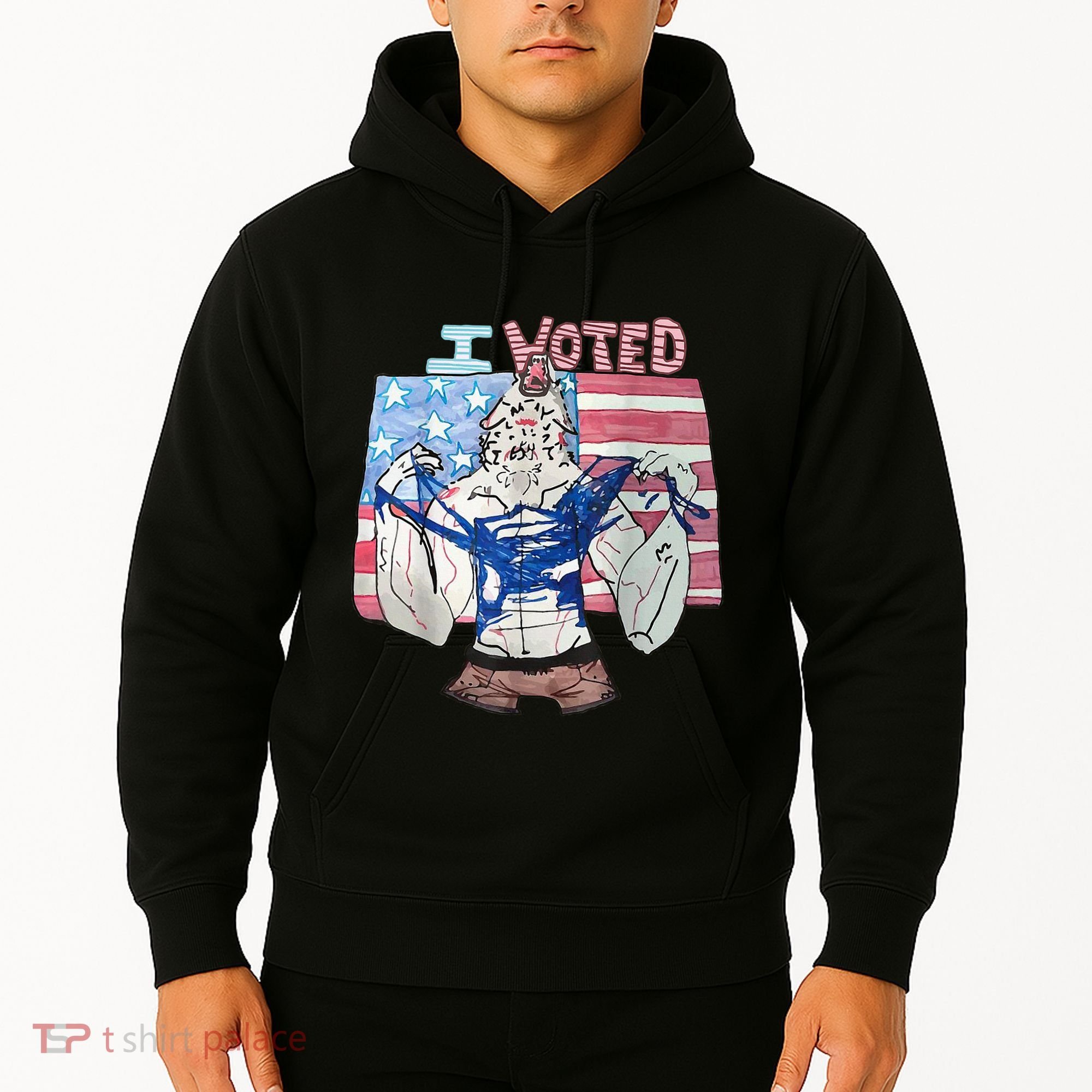 I Voted Werewolf Funny Hoodie