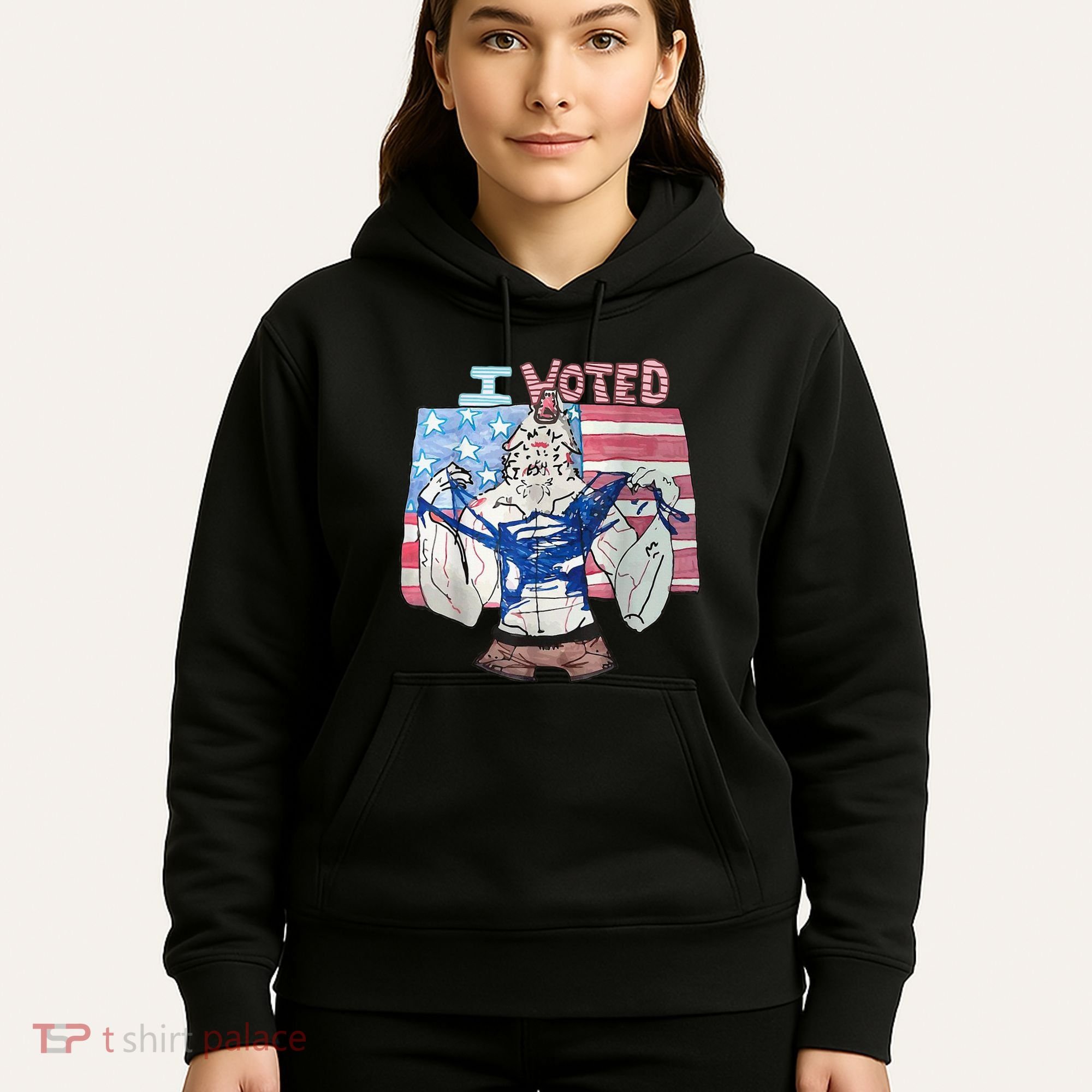 I Voted Werewolf Funny Hoodie