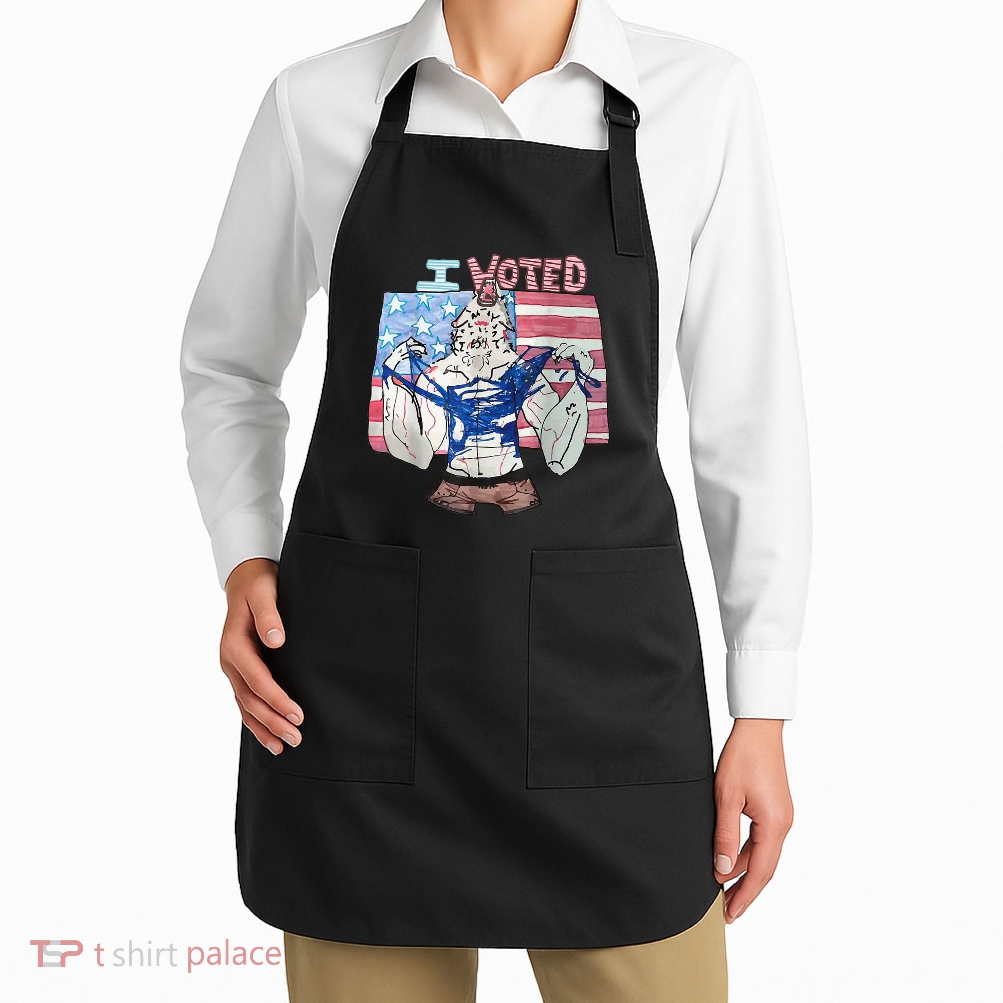 I Voted Werewolf Funny Apron
