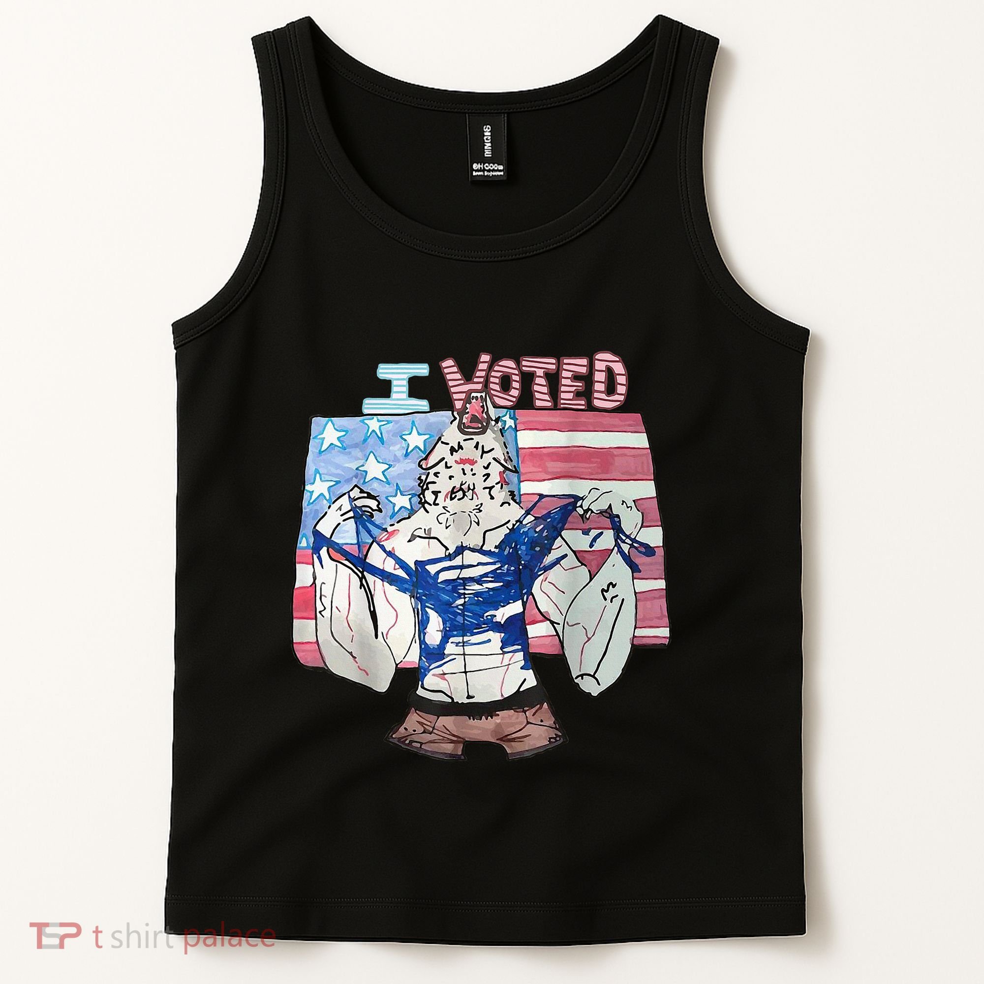 I Voted Werewolf Funny Tank Top