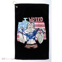 I Voted Werewolf Funny Golf Towel thumb 0