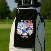 I Voted Werewolf Funny Golf Towel thumb 2