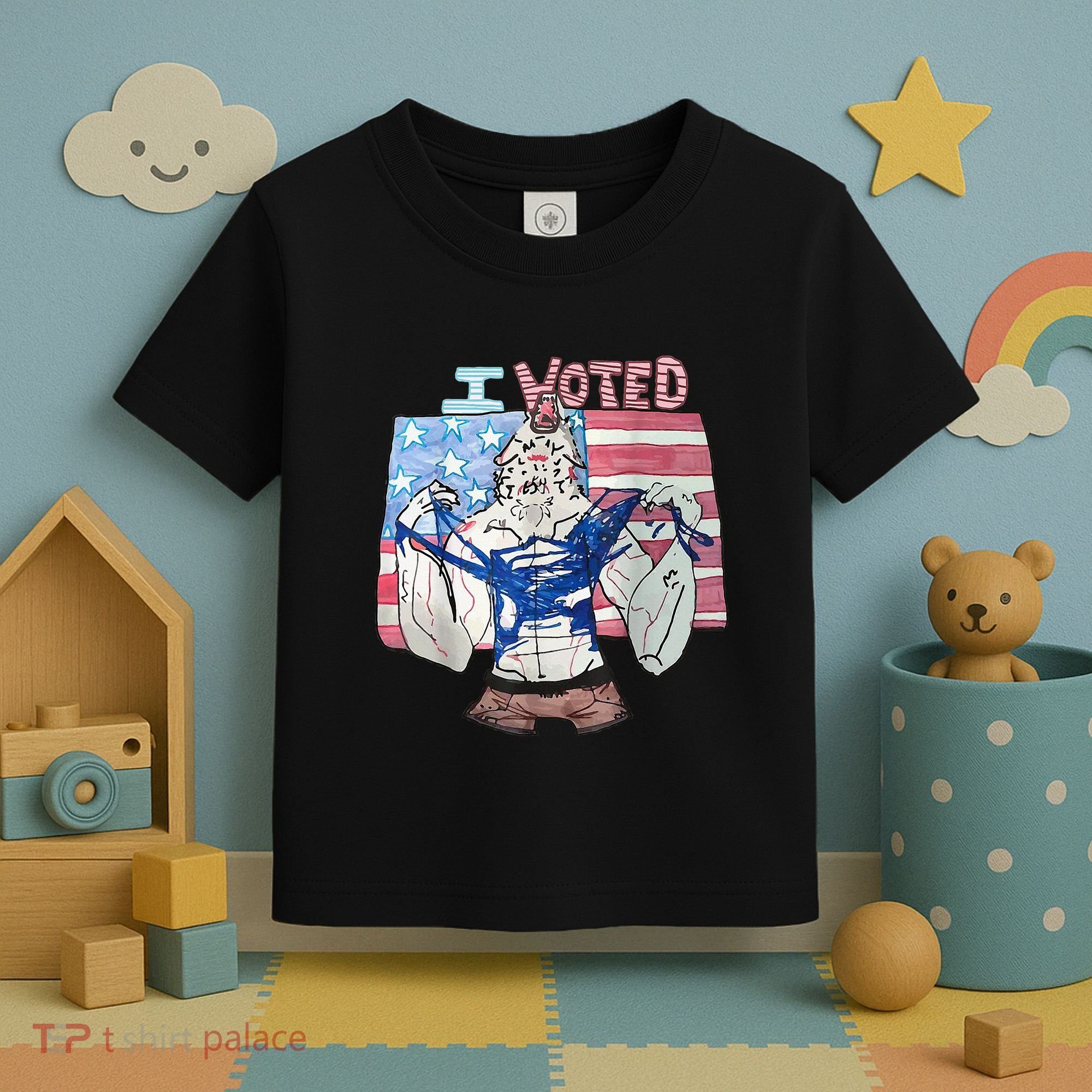 I Voted Werewolf Funny Toddler T-Shirt