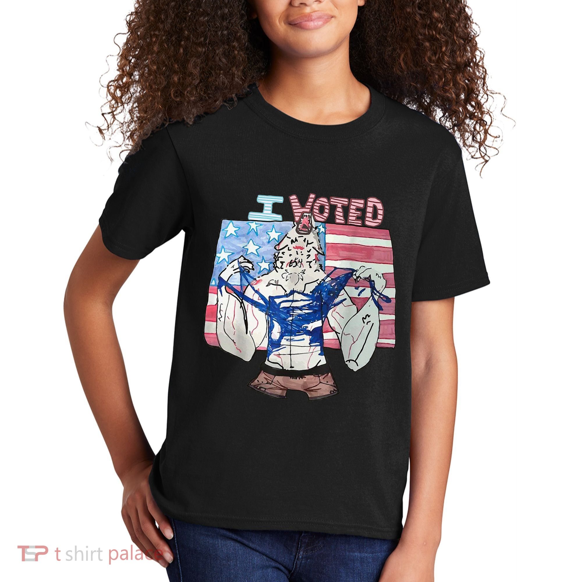 I Voted Werewolf Funny Kids T-Shirt