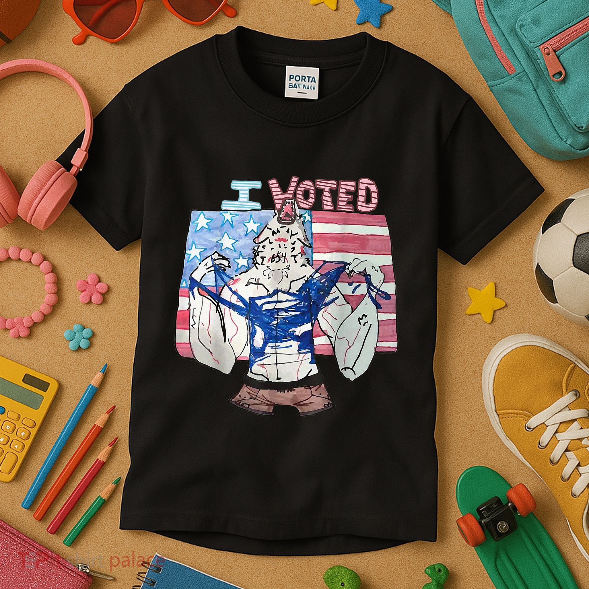 I Voted Werewolf Funny Kids T-Shirt
