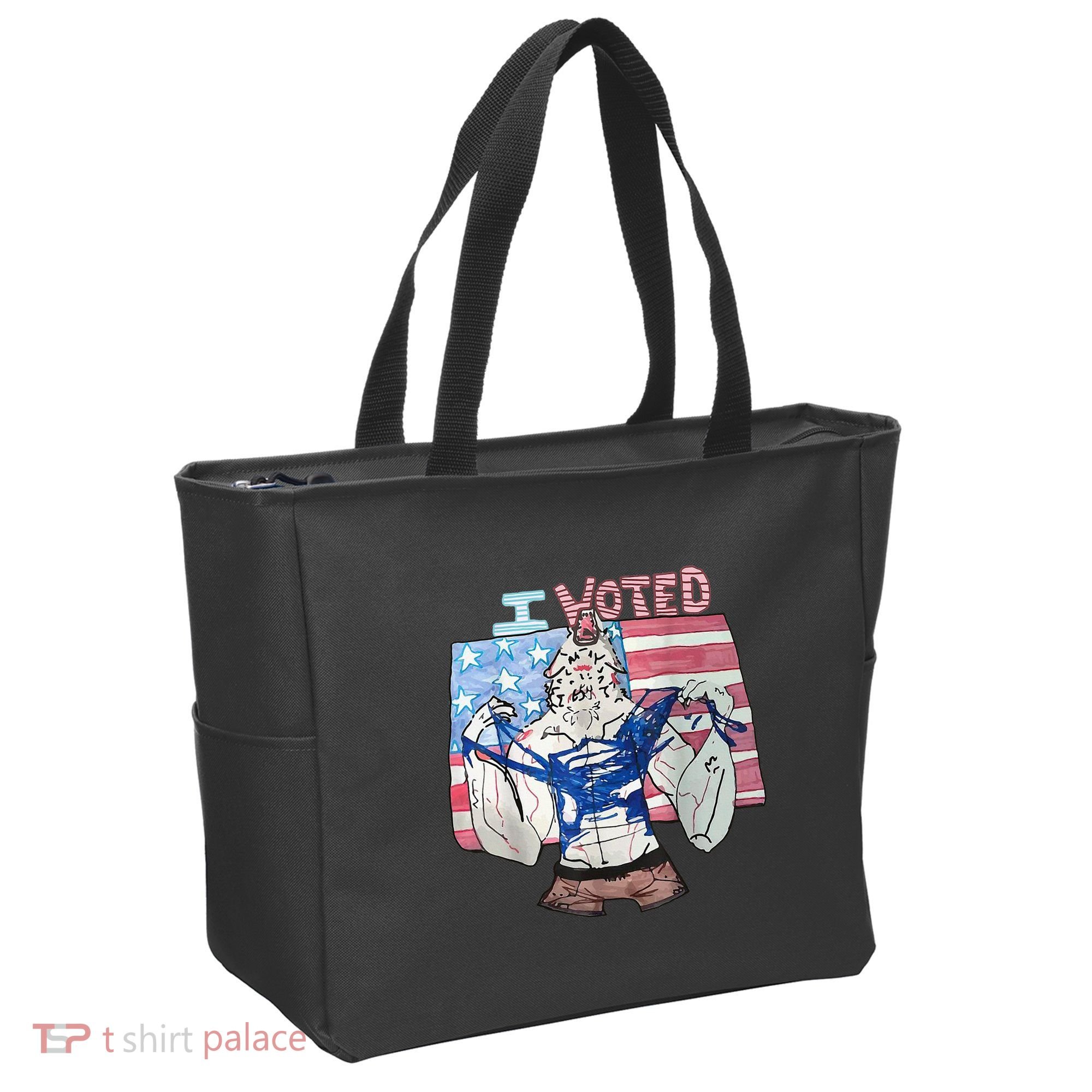 I Voted Werewolf Funny Tote Bag