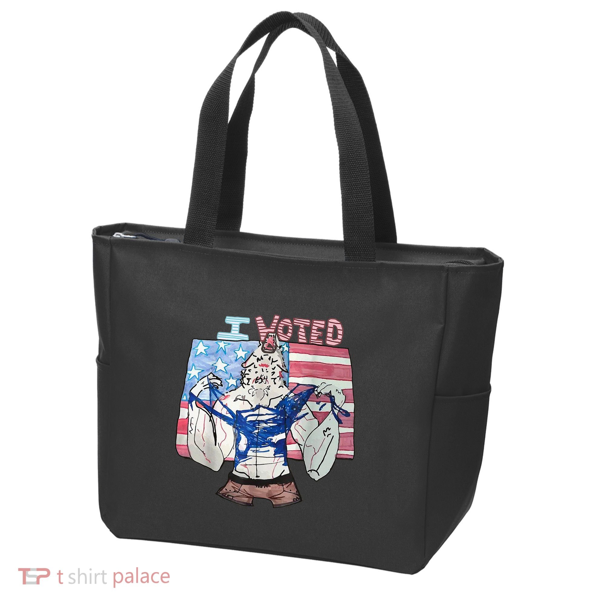 I Voted Werewolf Funny Tote Bag