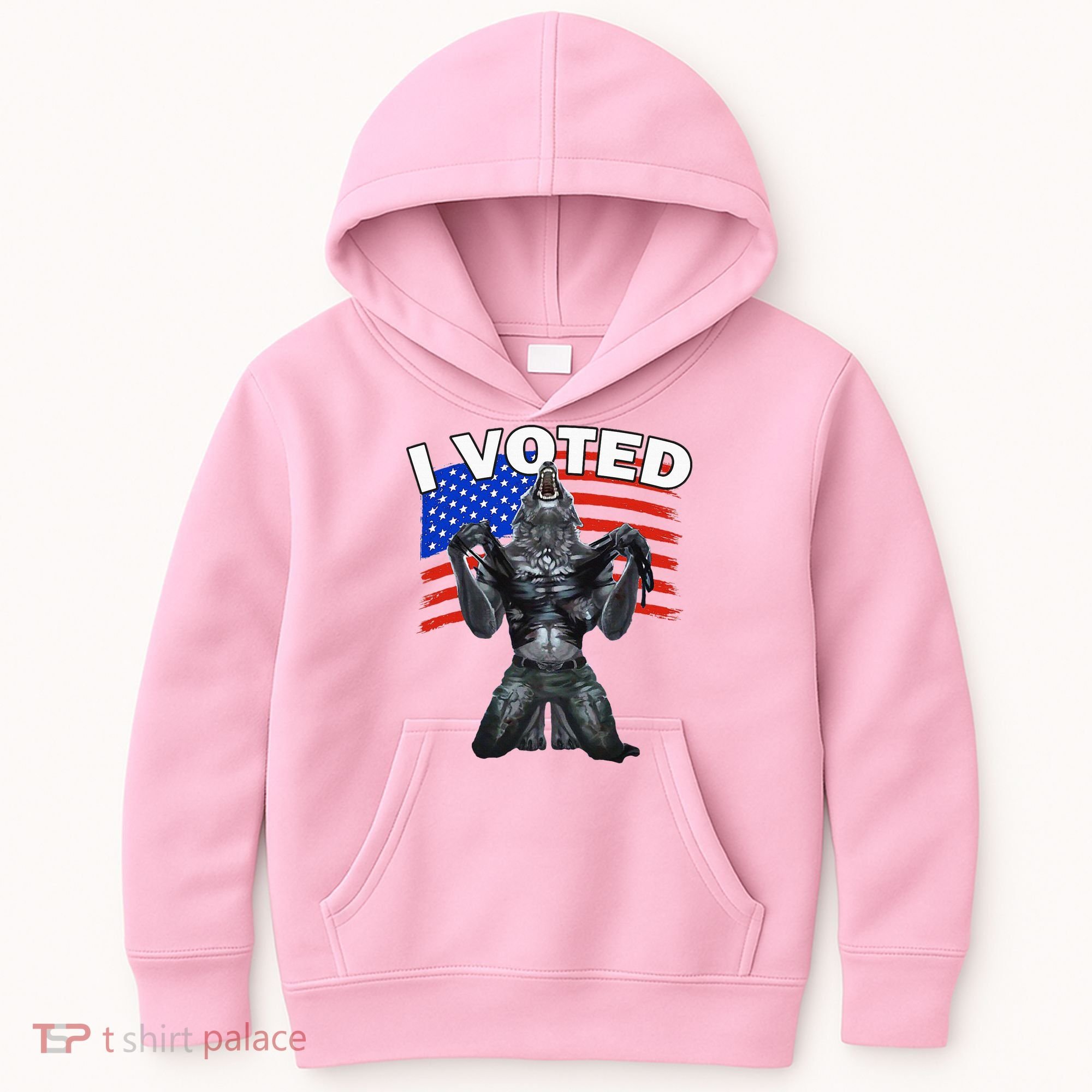 I Voted Werewolf Kids Hoodie