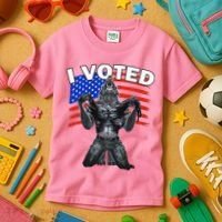 I Voted Werewolf Kids T-Shirt thumb 3
