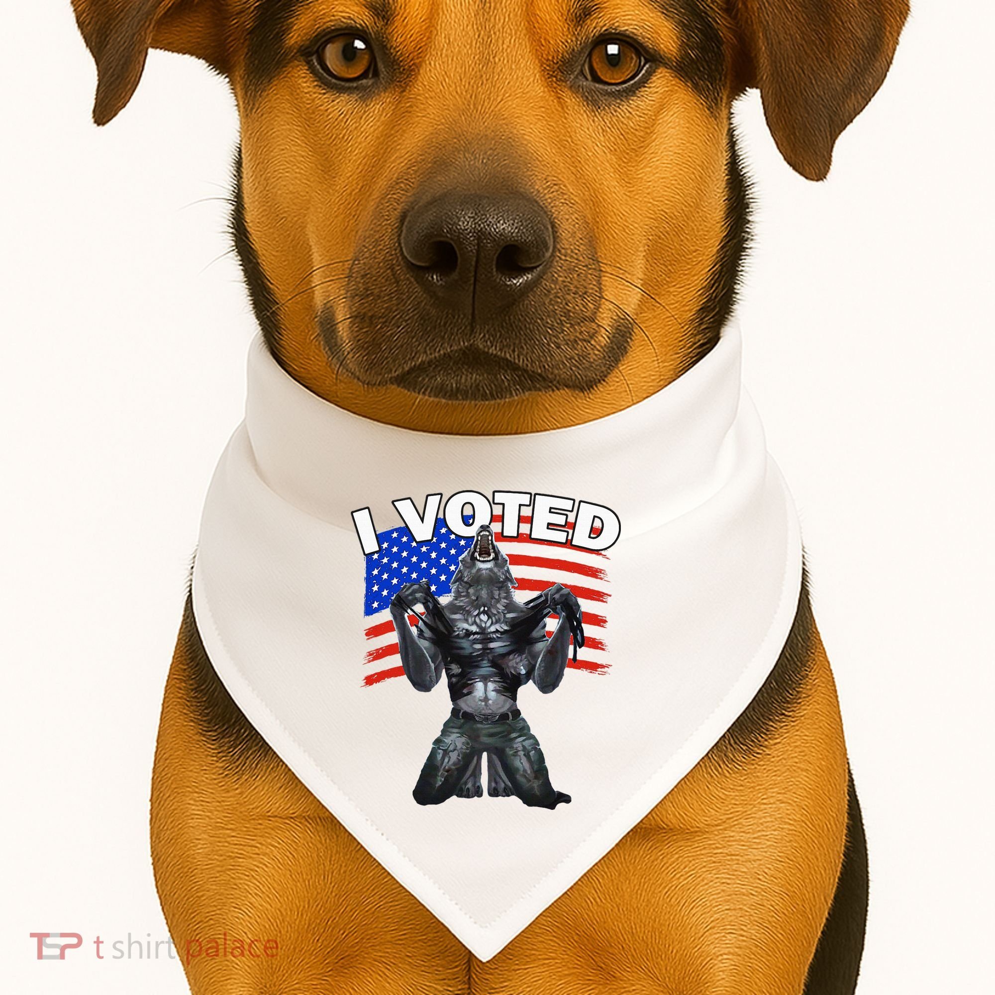 I Voted Werewolf USA-Made Doggie Bandana