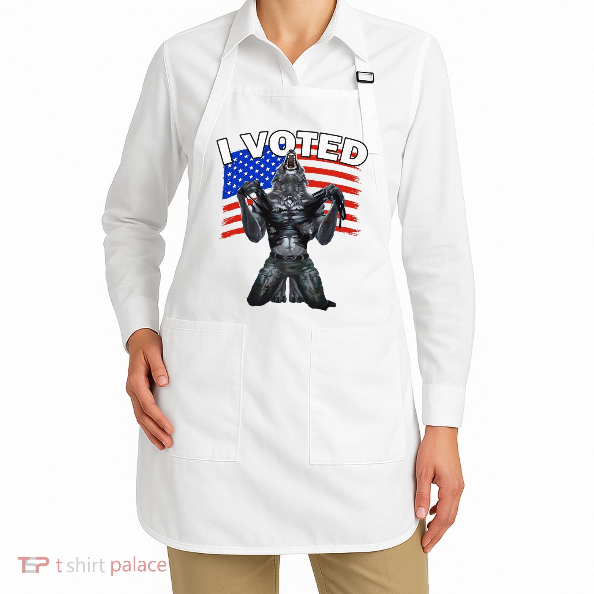 I Voted Werewolf Apron