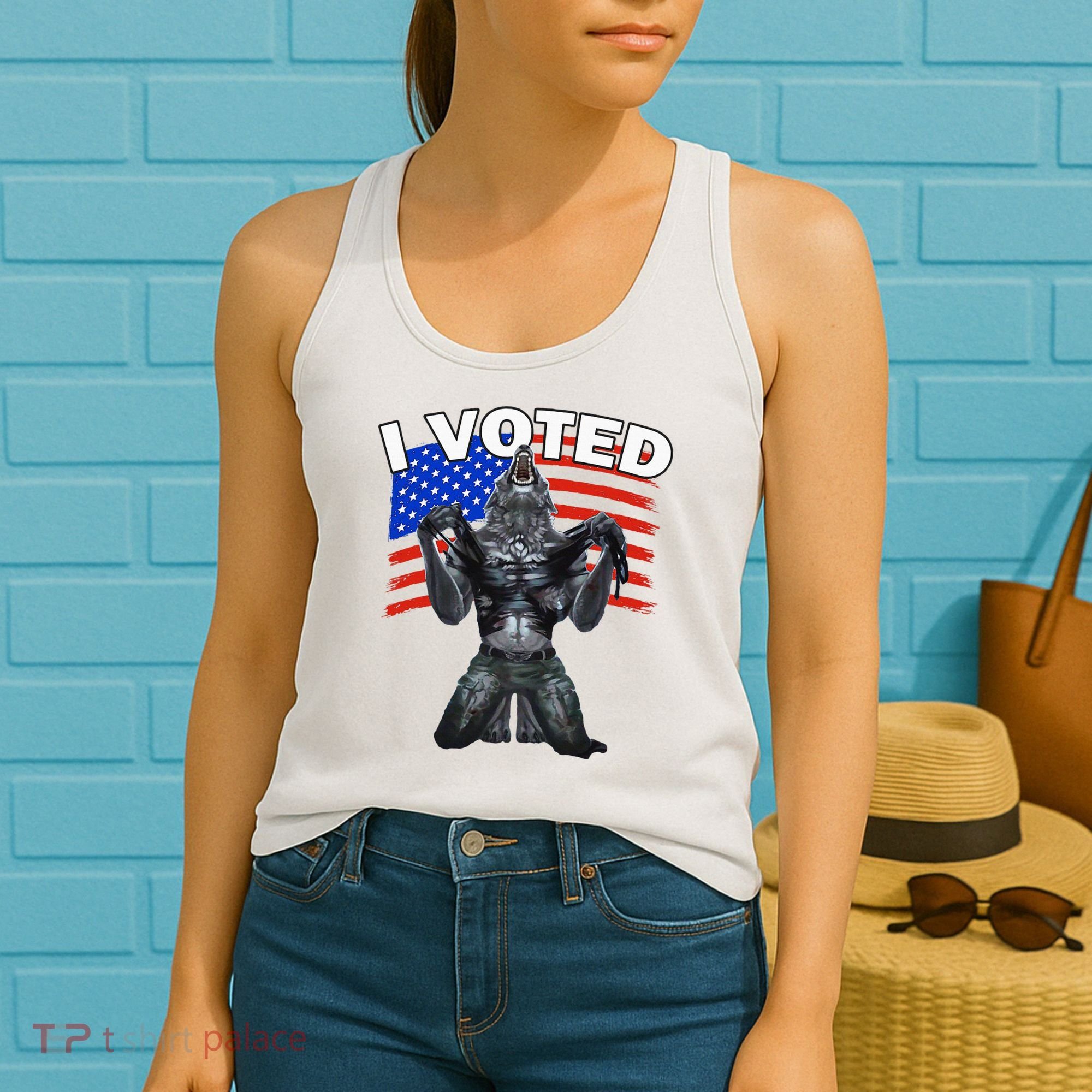 I Voted Werewolf Women's Tank Top