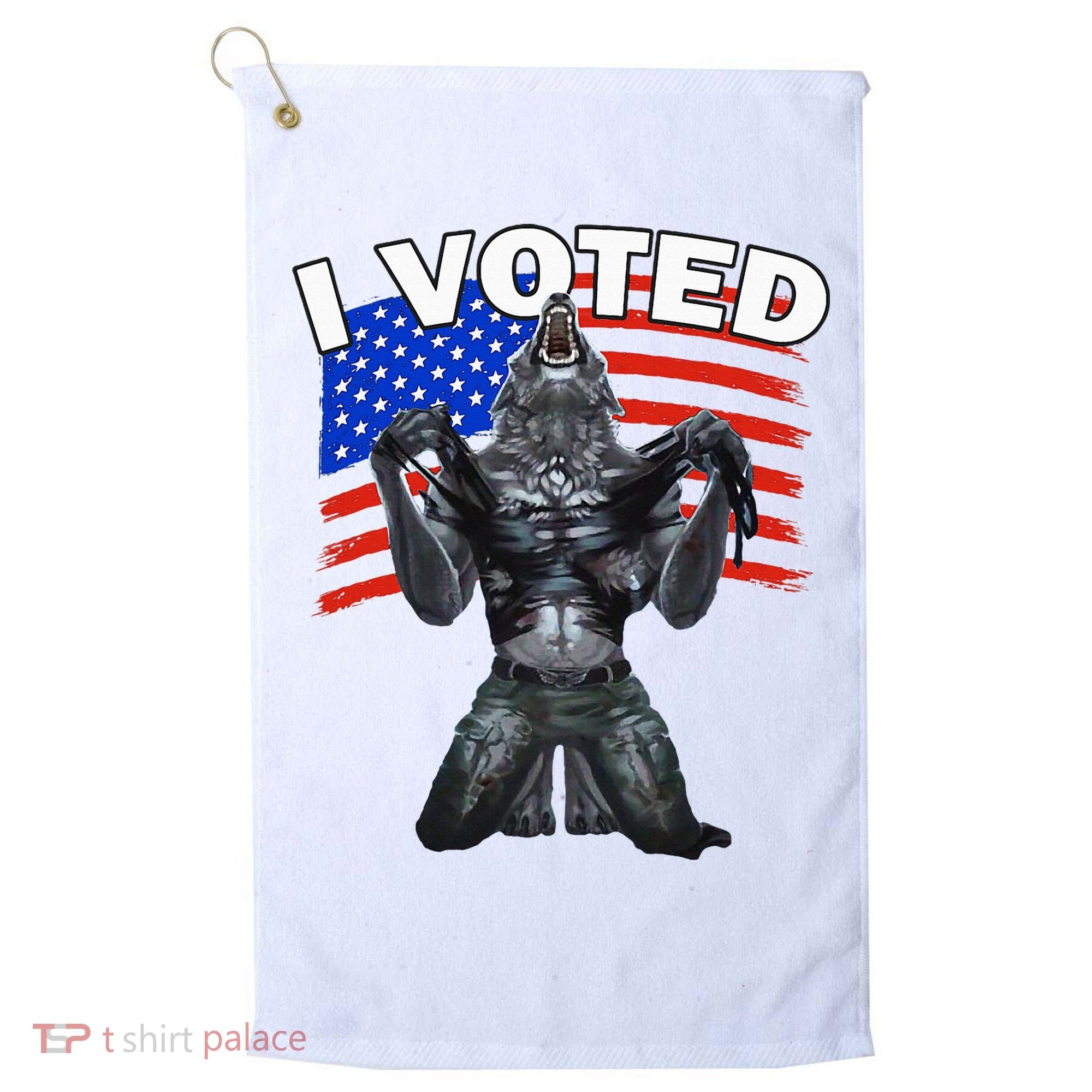I Voted Werewolf Golf Towel