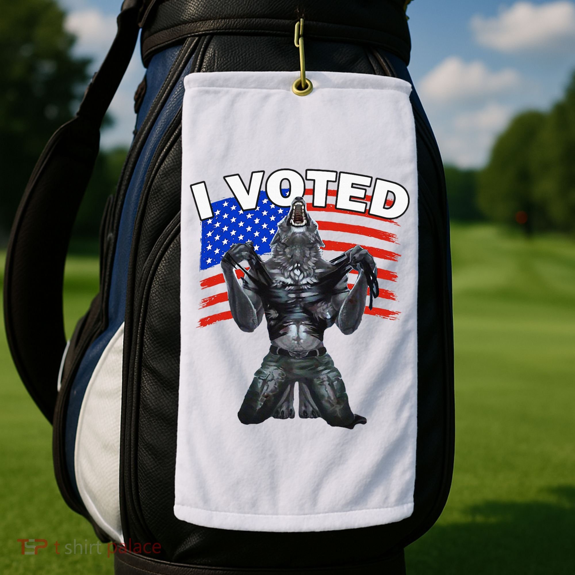 I Voted Werewolf Golf Towel