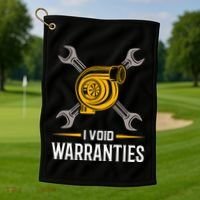 I Void Warranties Car Mechanic Auto Repair Gift Golf Towel thumb 1