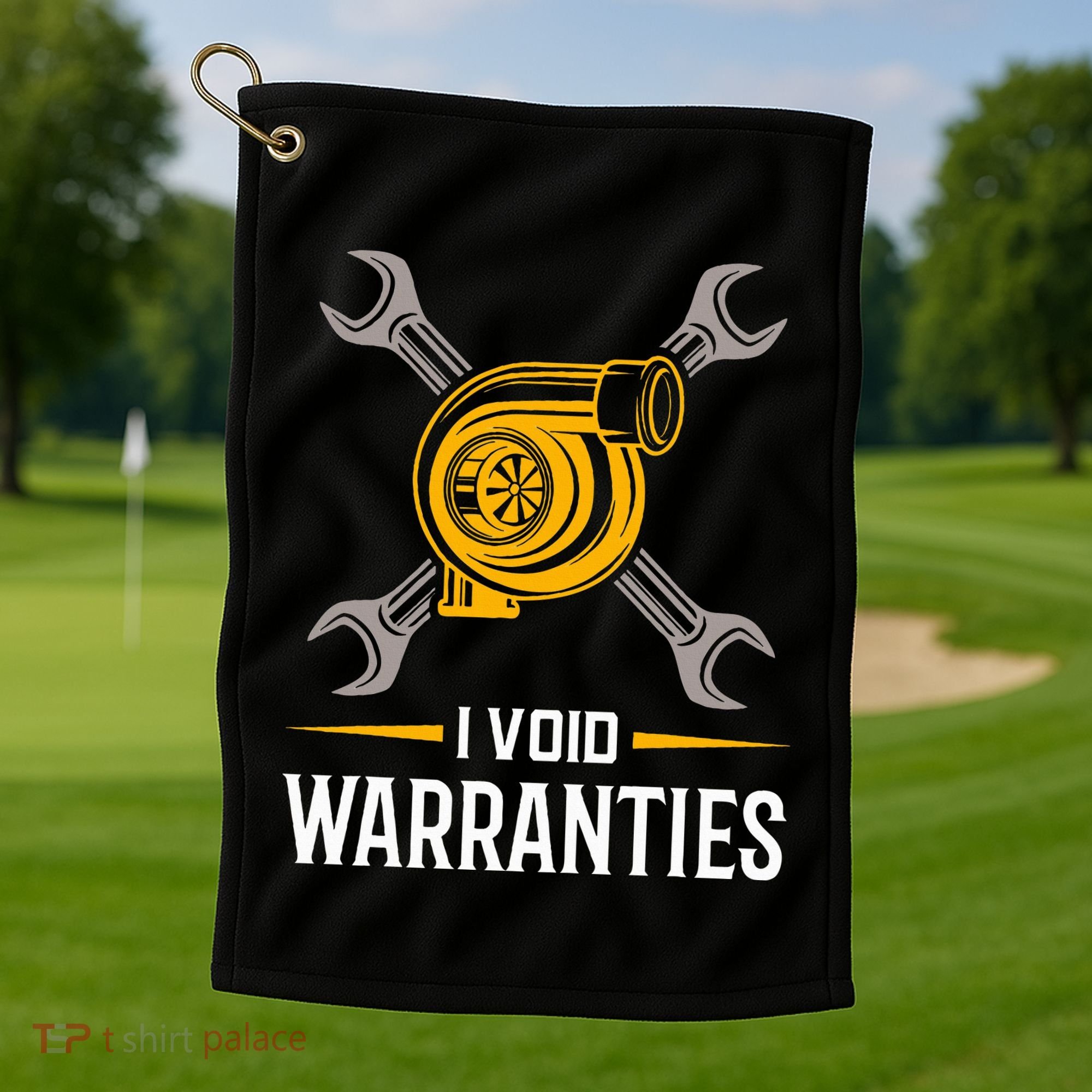 I Void Warranties Car Mechanic Auto Repair Gift Golf Towel