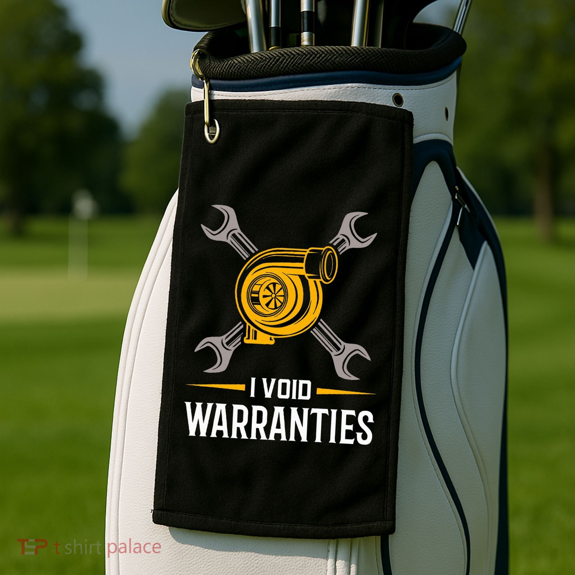 I Void Warranties Car Mechanic Auto Repair Gift Golf Towel