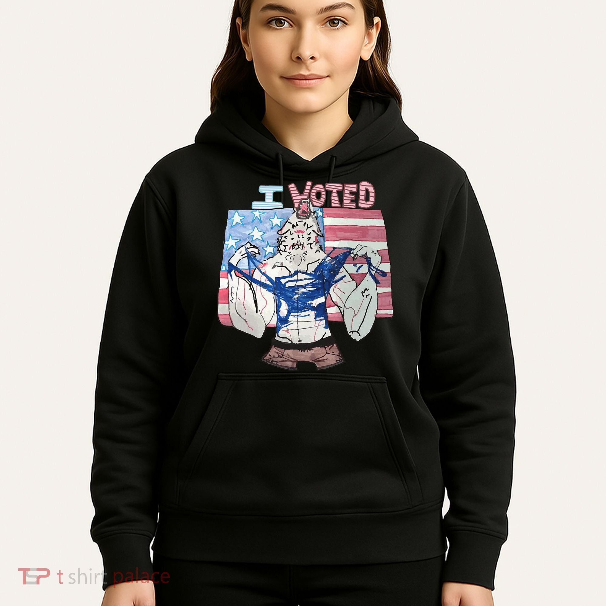 I Voted Werewolf Funny Hoodie