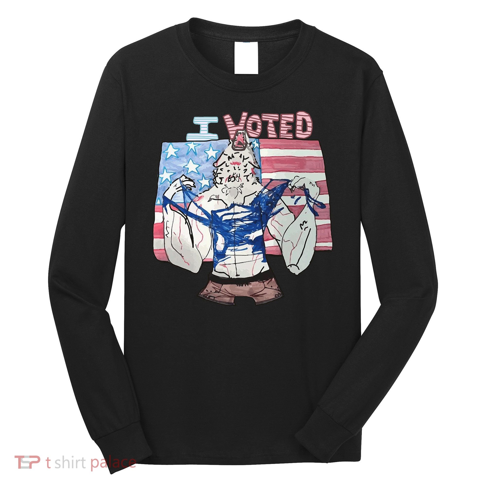 I Voted Werewolf Funny Long Sleeve Shirt