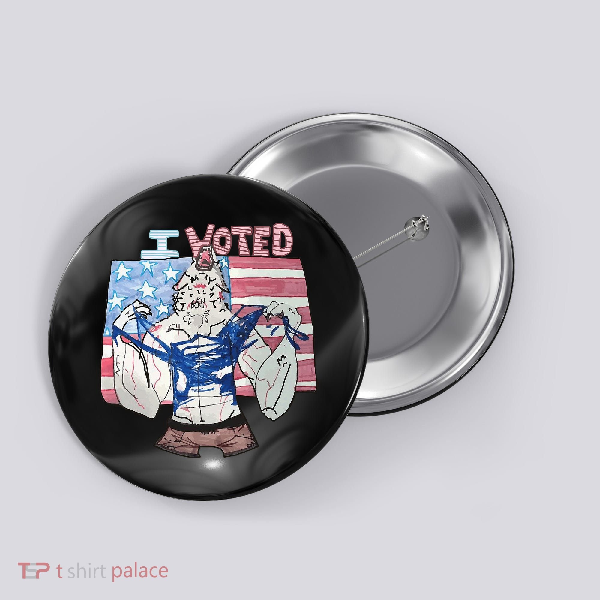 I Voted Werewolf Funny Button