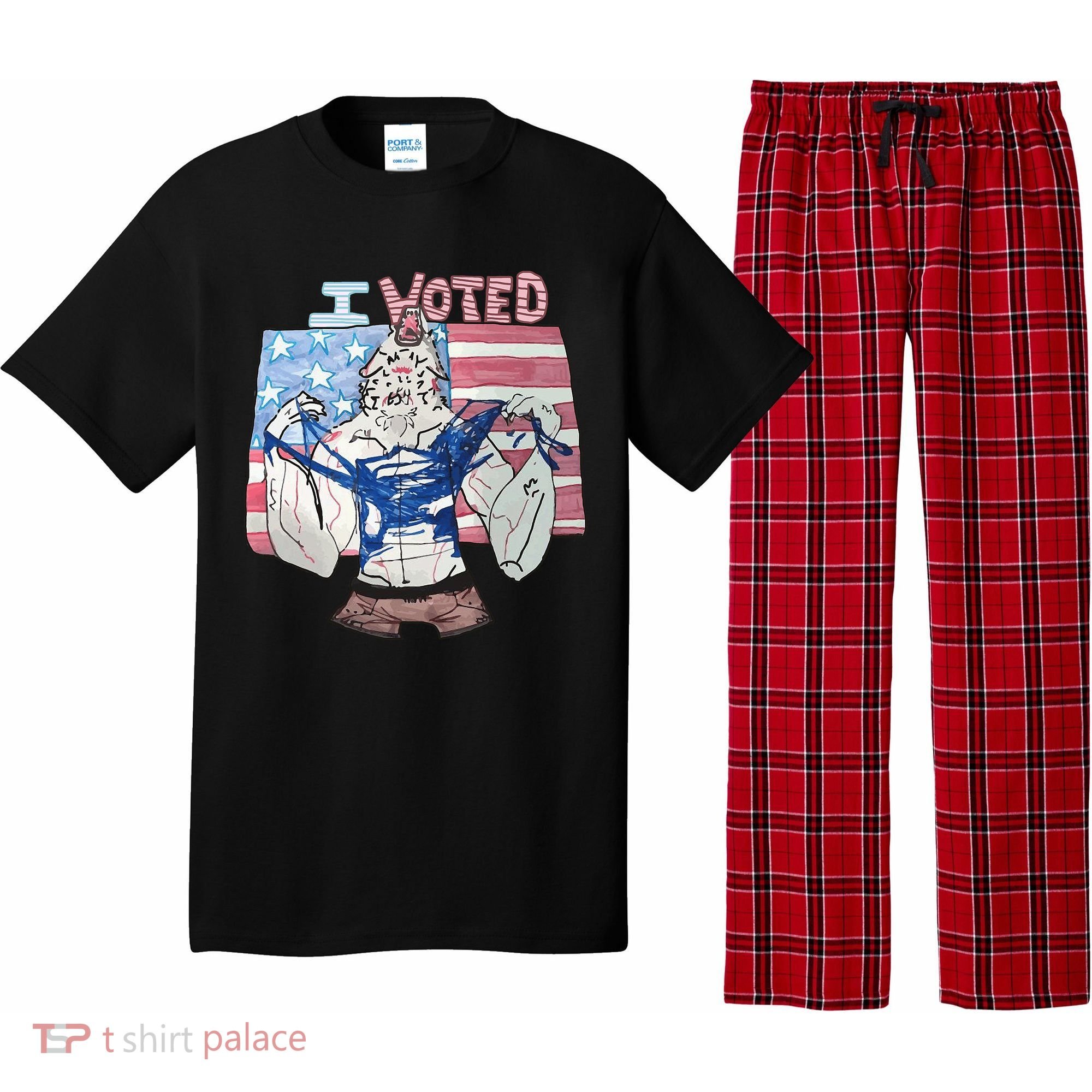 I Voted Werewolf Funny Pajama Set