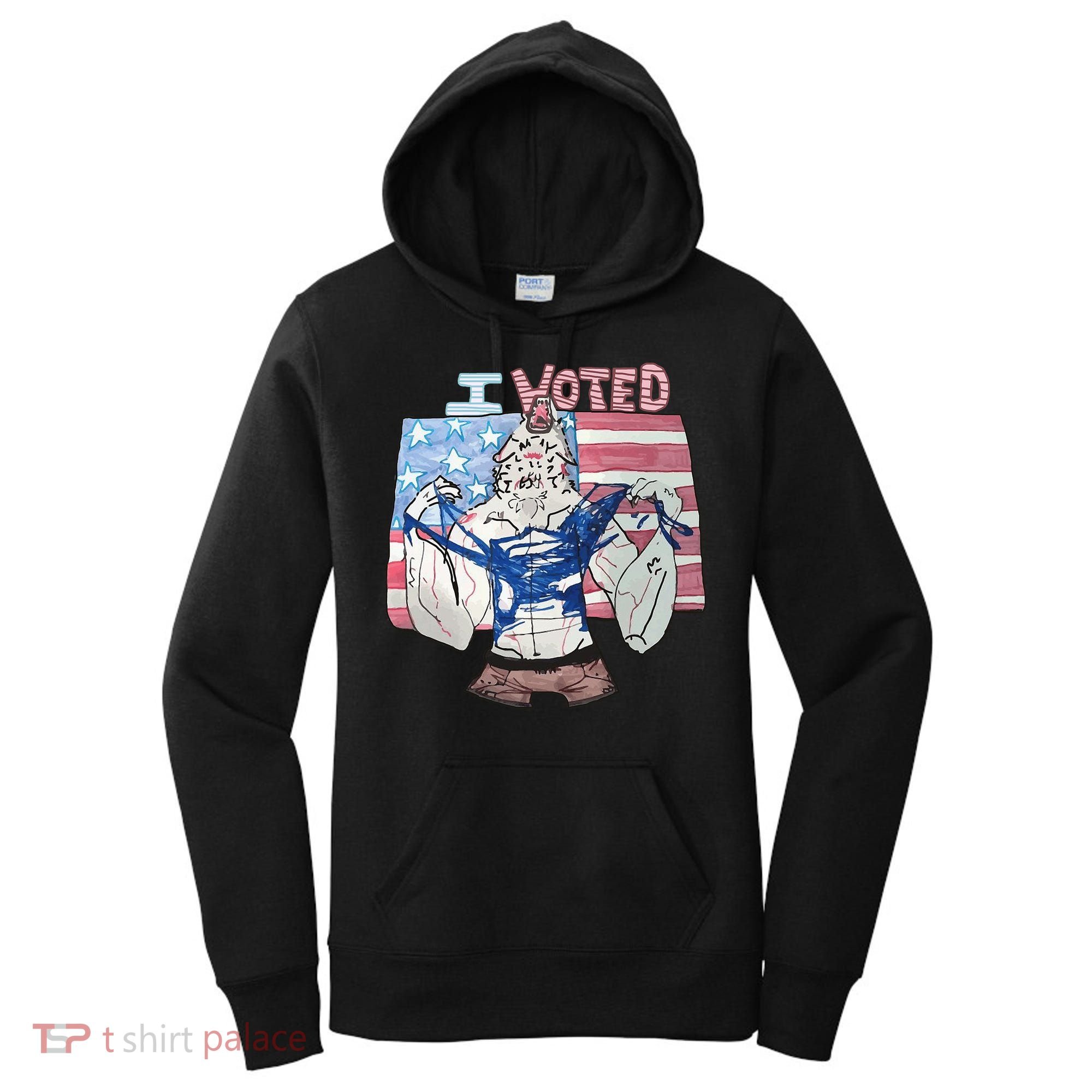 I Voted Werewolf Funny Women's Hoodie