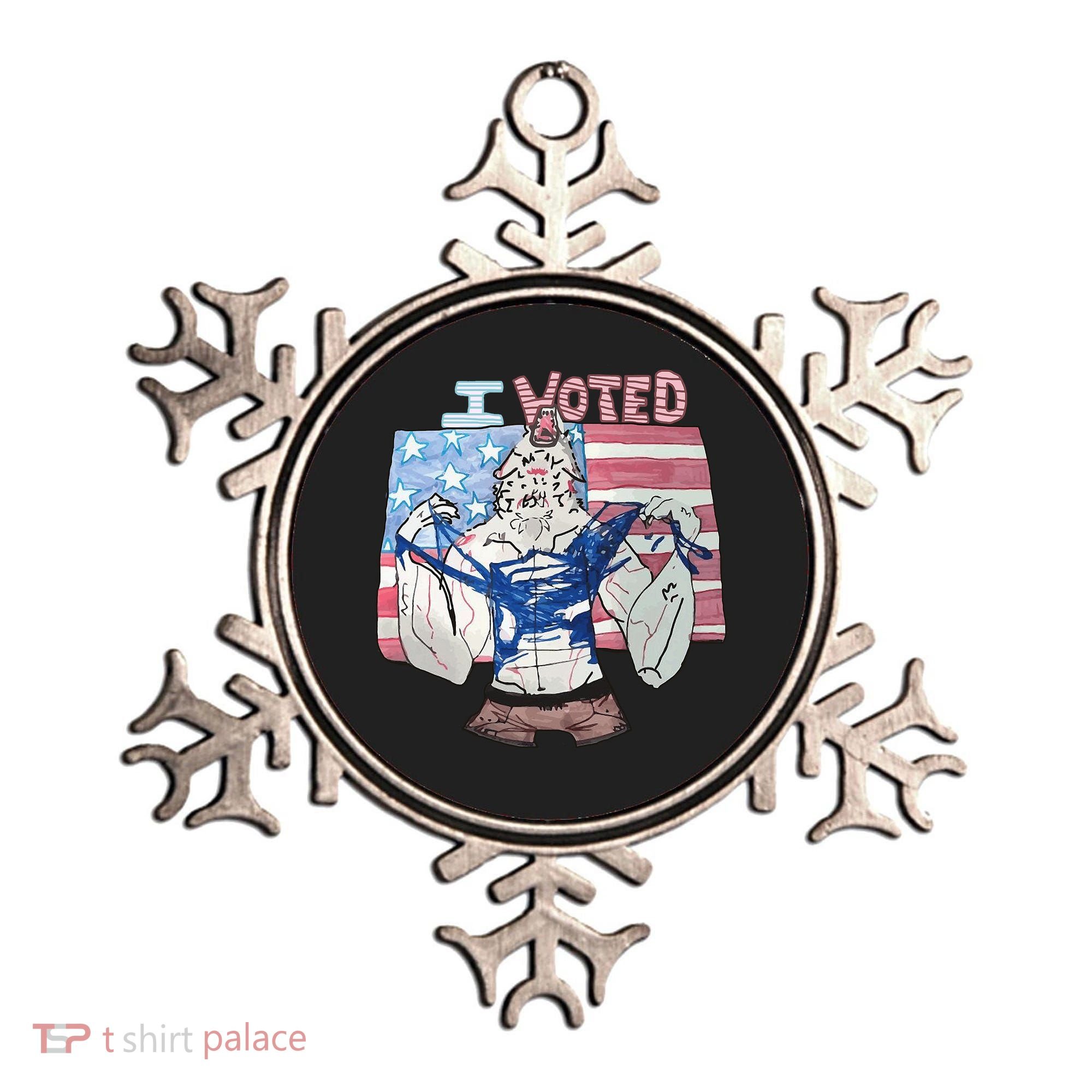I Voted Werewolf Funny Ornament