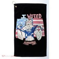 I Voted Werewolf Funny Golf Towel thumb 0