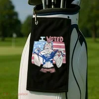 I Voted Werewolf Funny Golf Towel thumb 2