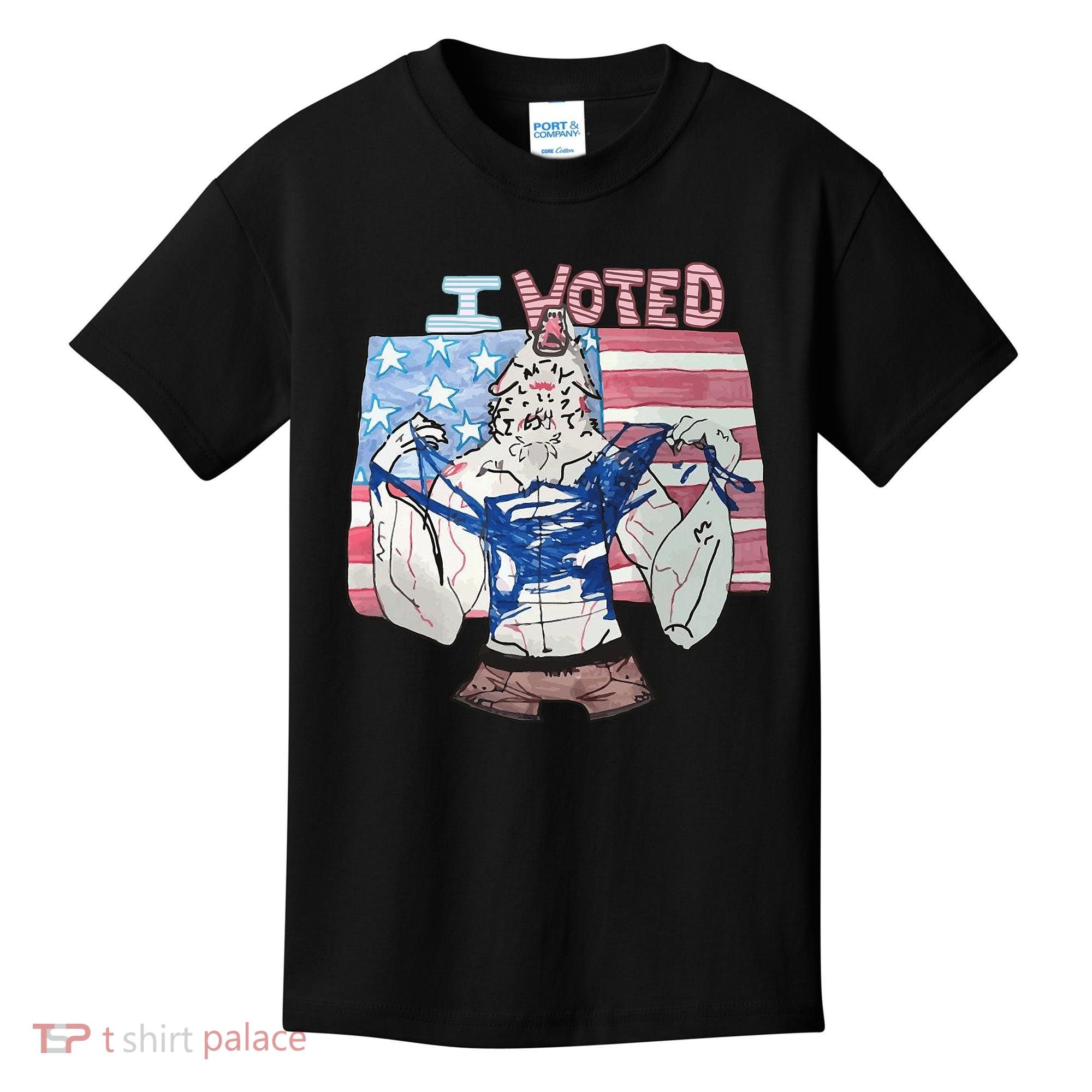 I Voted Werewolf Funny Kids T-Shirt