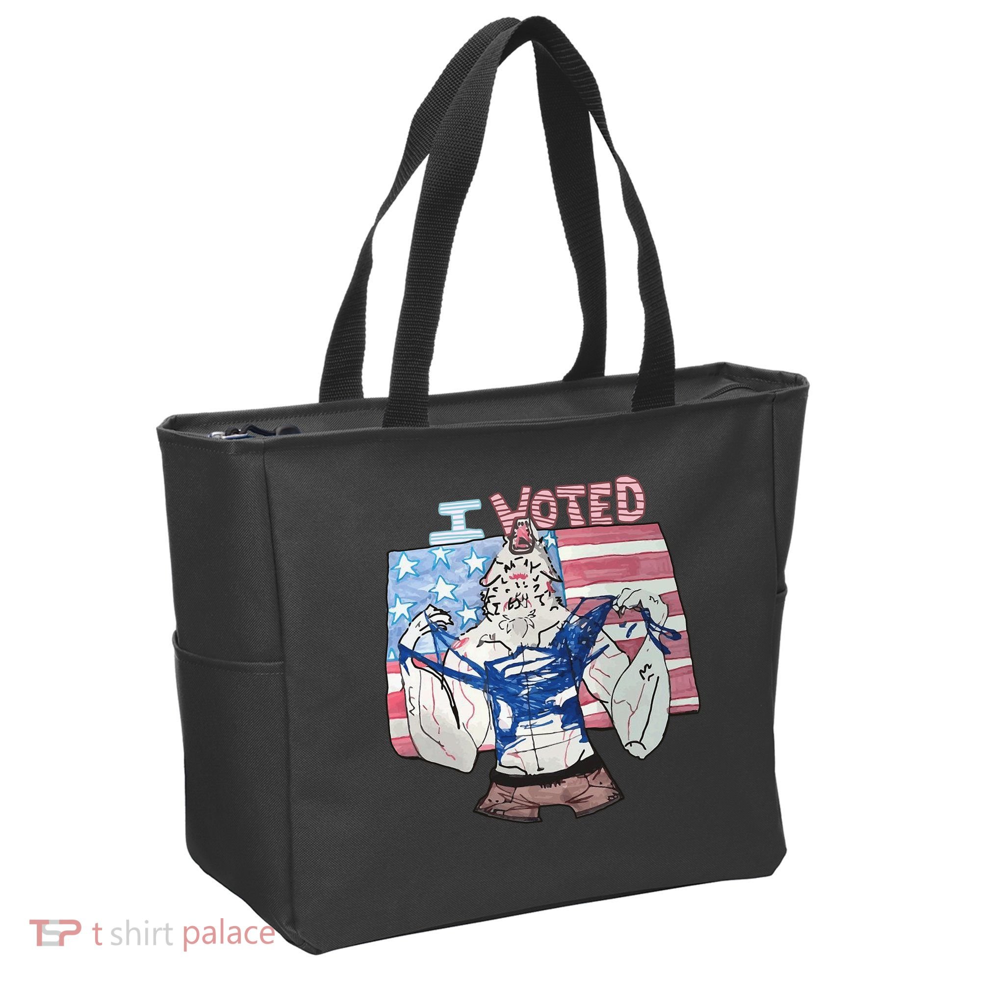 I Voted Werewolf Funny Tote Bag