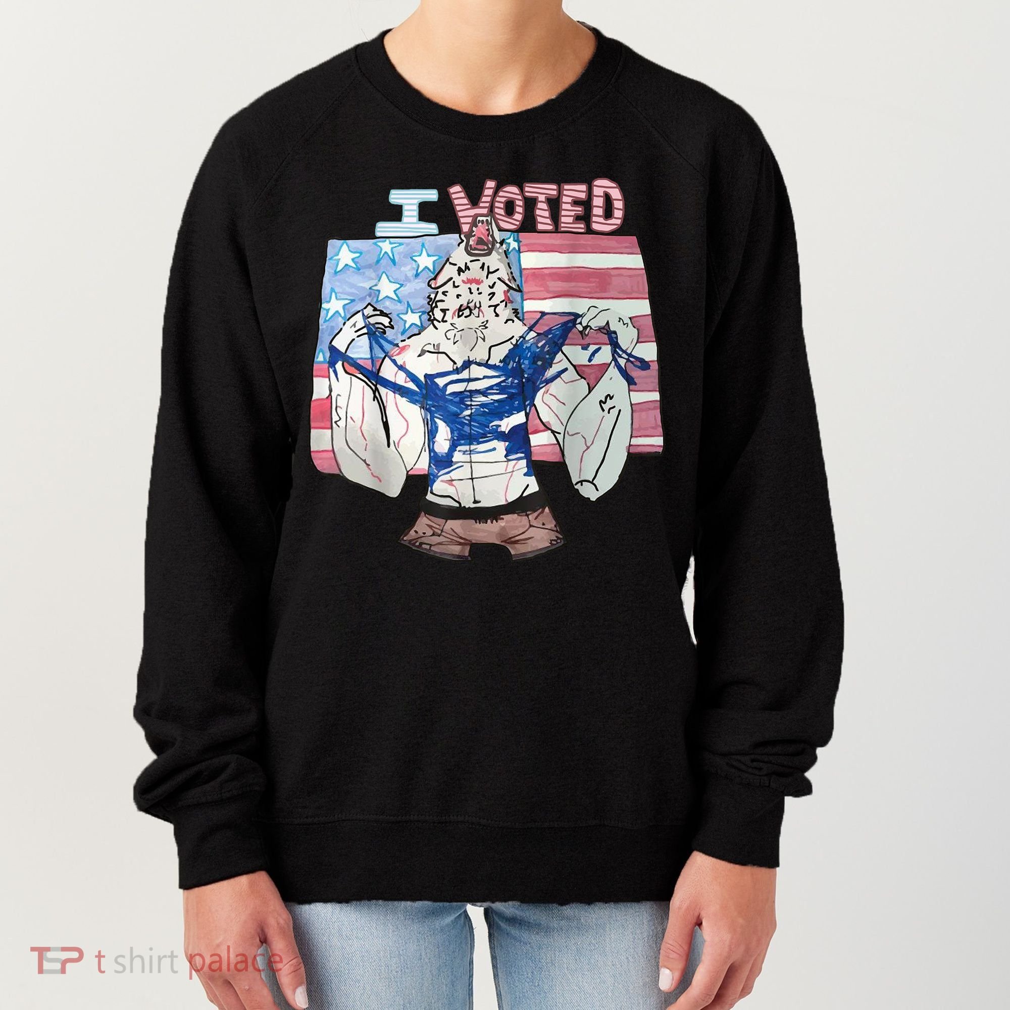 I Voted Werewolf Funny Women's Sweatshirt