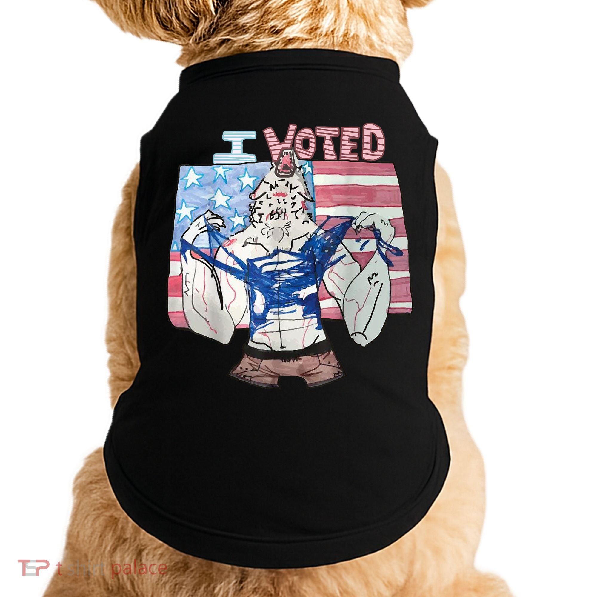 I Voted Werewolf Funny Doggie Tank