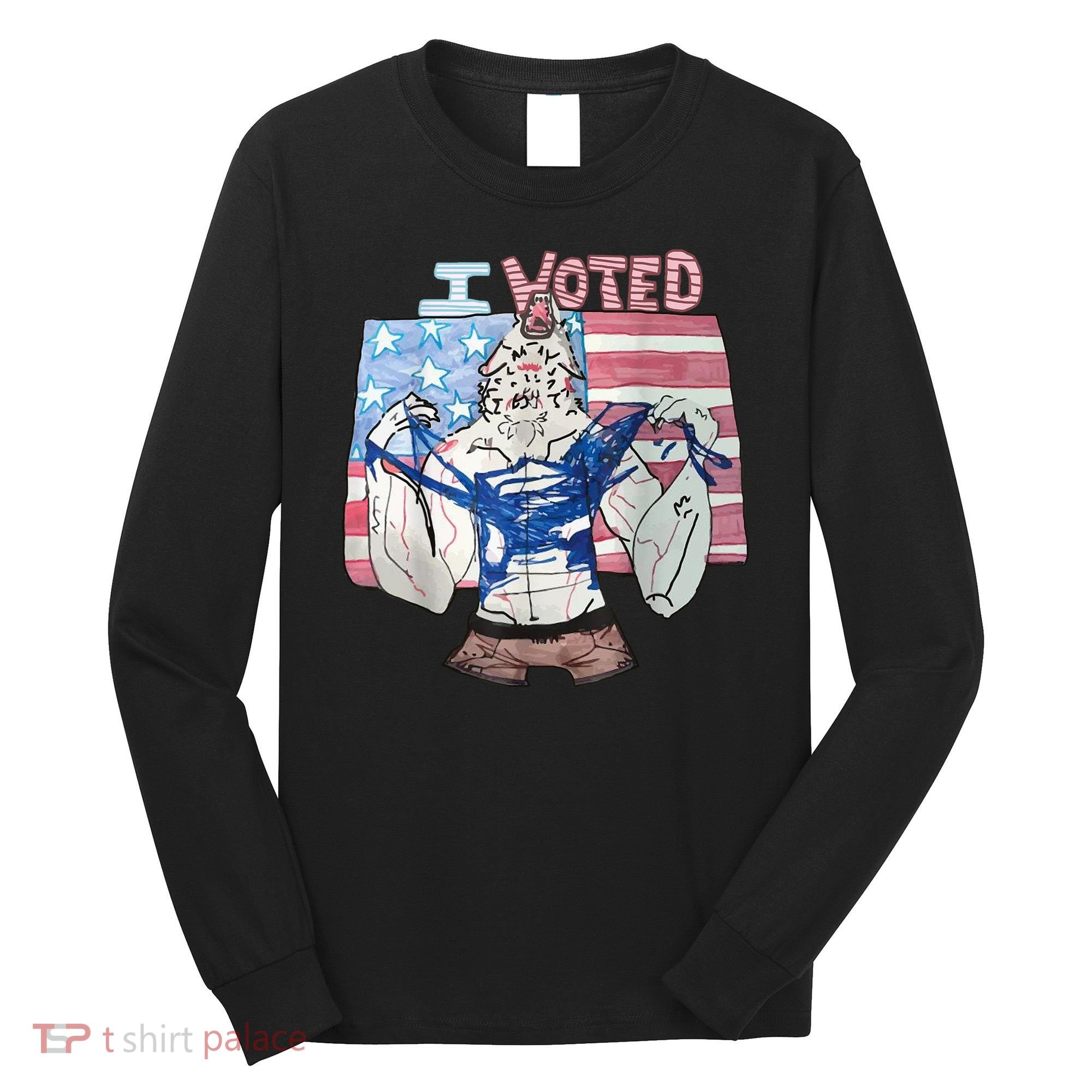 I Voted Werewolf Funny Long Sleeve Shirt