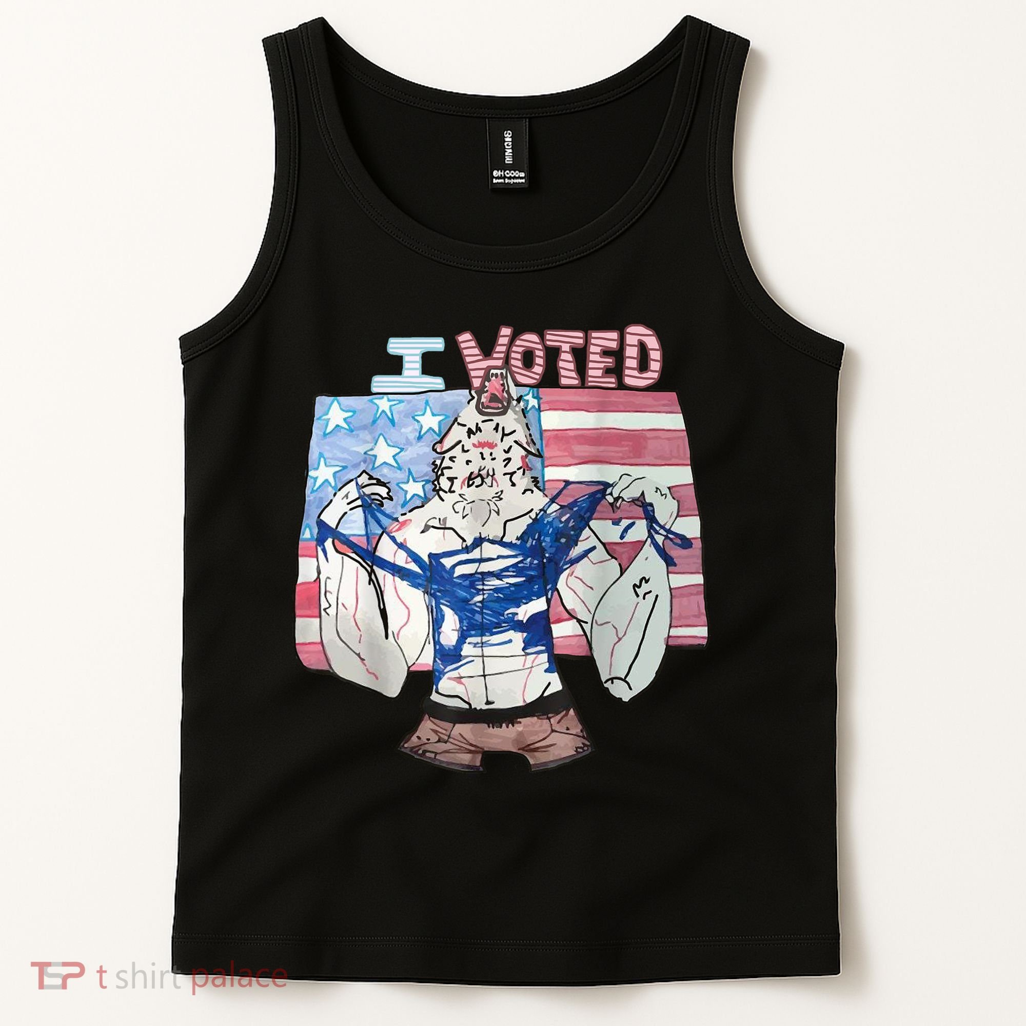 I Voted Werewolf Funny Tank Top