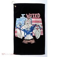 I Voted Werewolf Funny Golf Towel thumb 0
