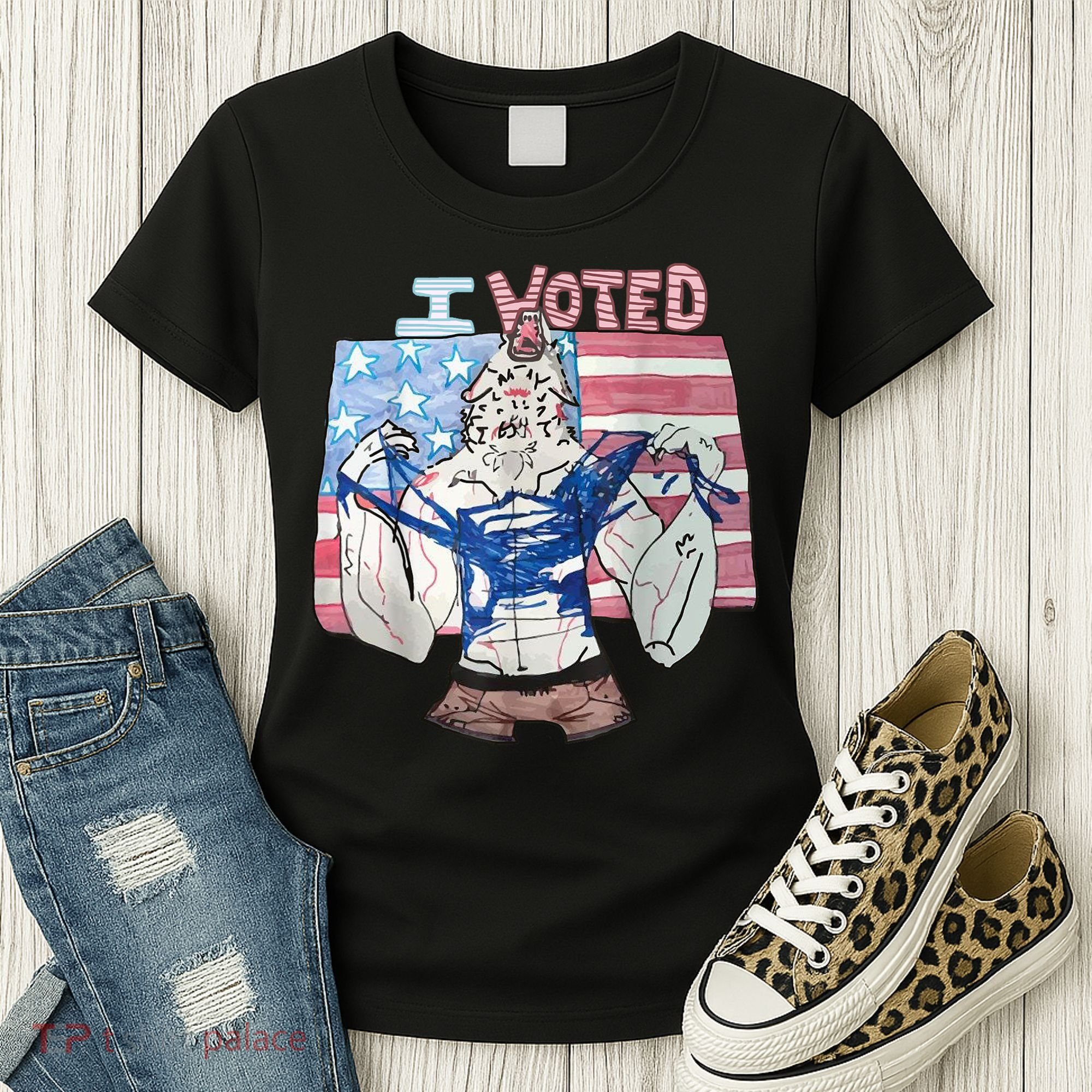 I Voted Werewolf Funny Women's T-Shirt