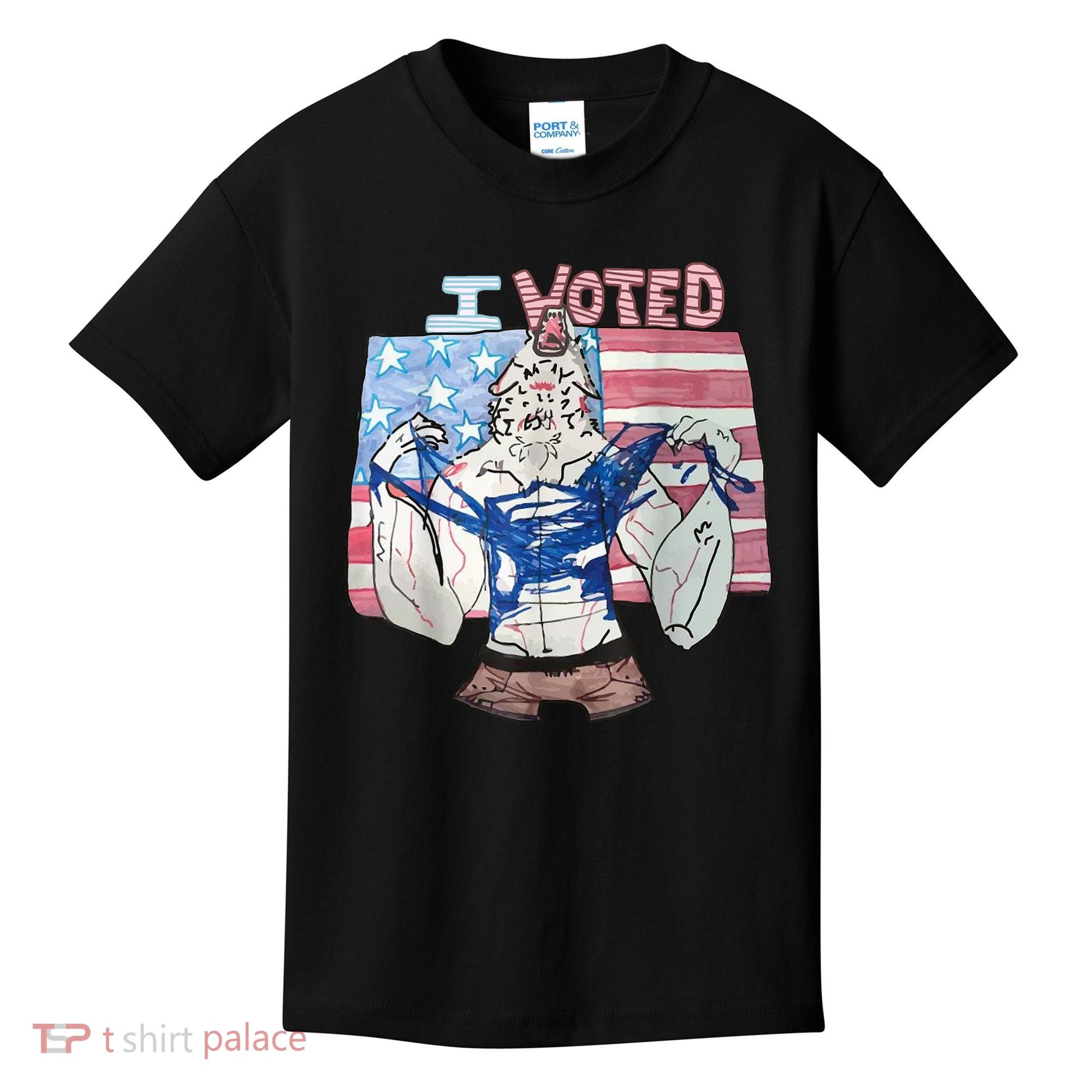 I Voted Werewolf Funny Kids T-Shirt