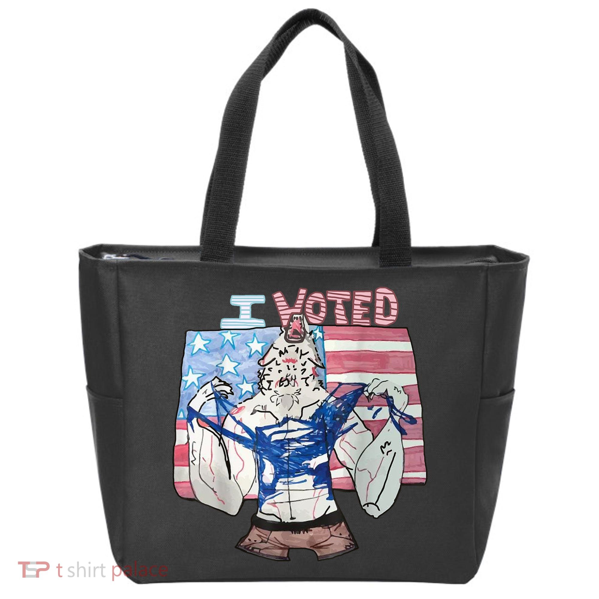 I Voted Werewolf Funny Tote Bag