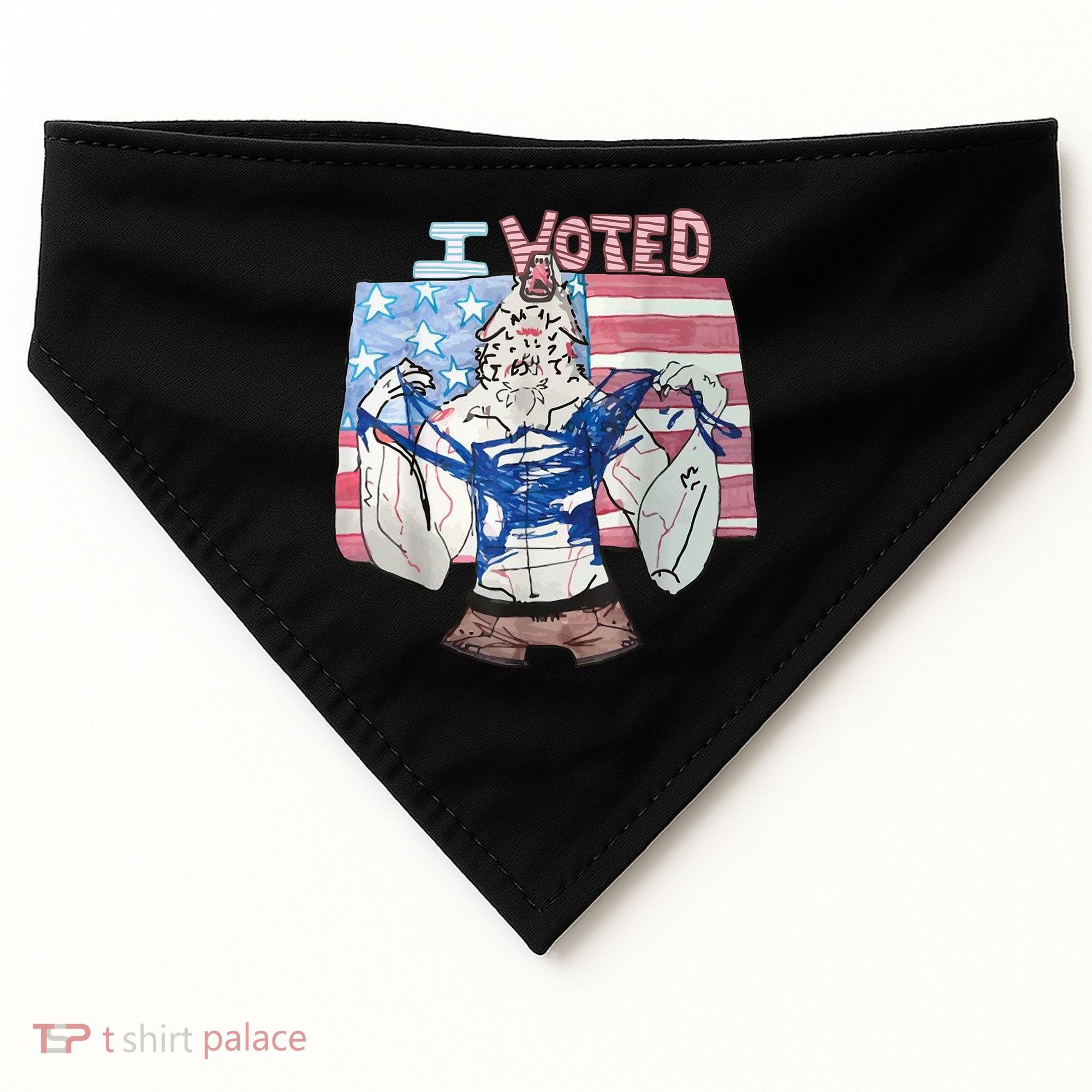 I Voted Werewolf Funny USA-Made Doggie Bandana