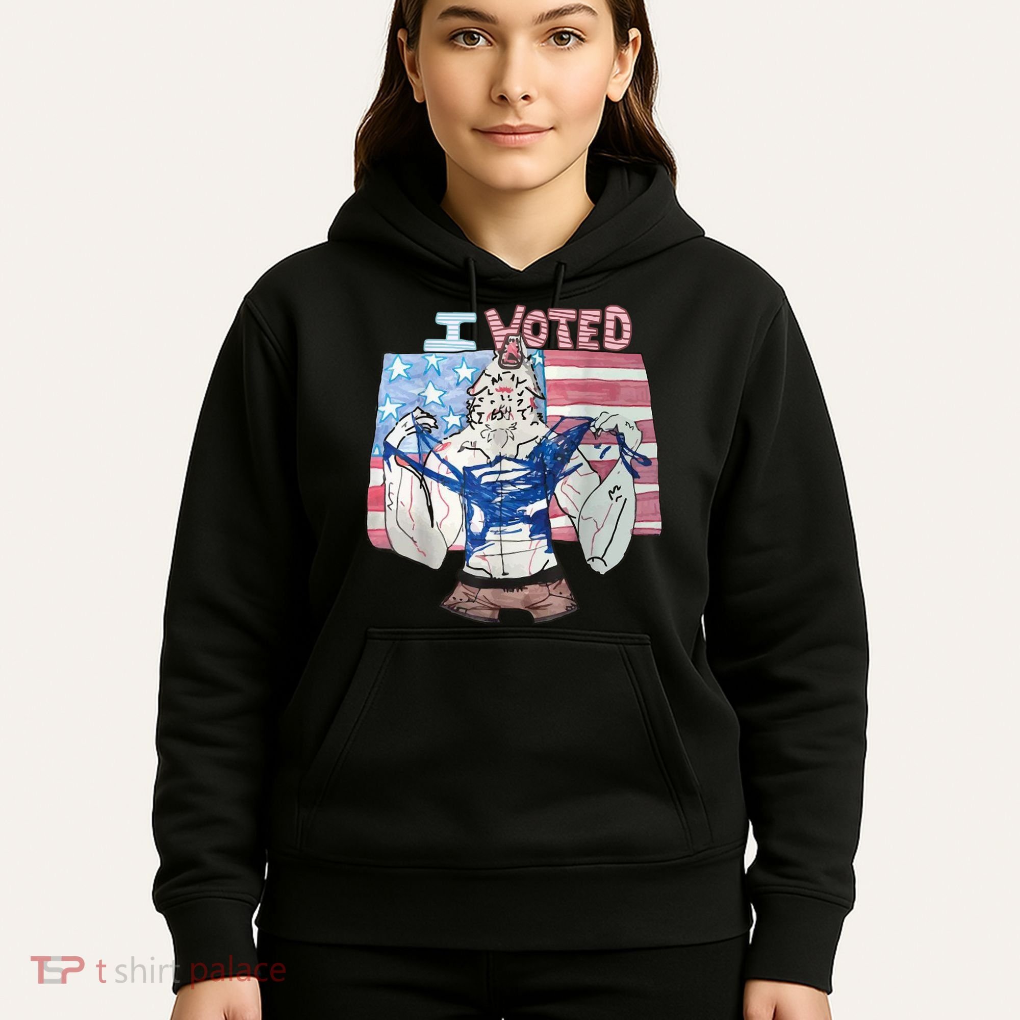 I Voted Werewolf Funny Hoodie