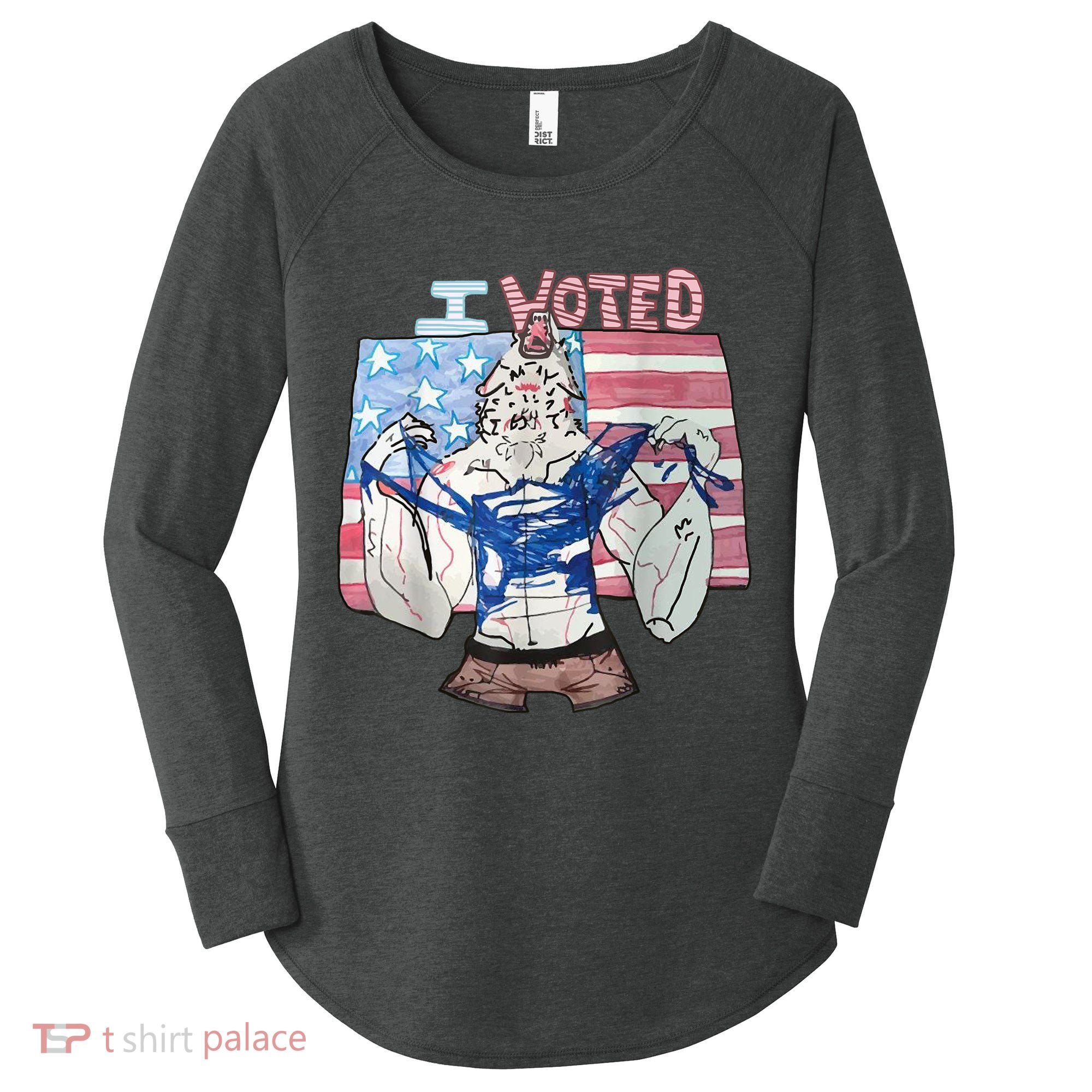 I Voted Werewolf Funny Women's Perfect Tri Tunic Long Sleeve Shirt