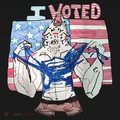 I Voted Werewolf Funny Women's Tri-Blend 3/4-Sleeve Raglan Shirt