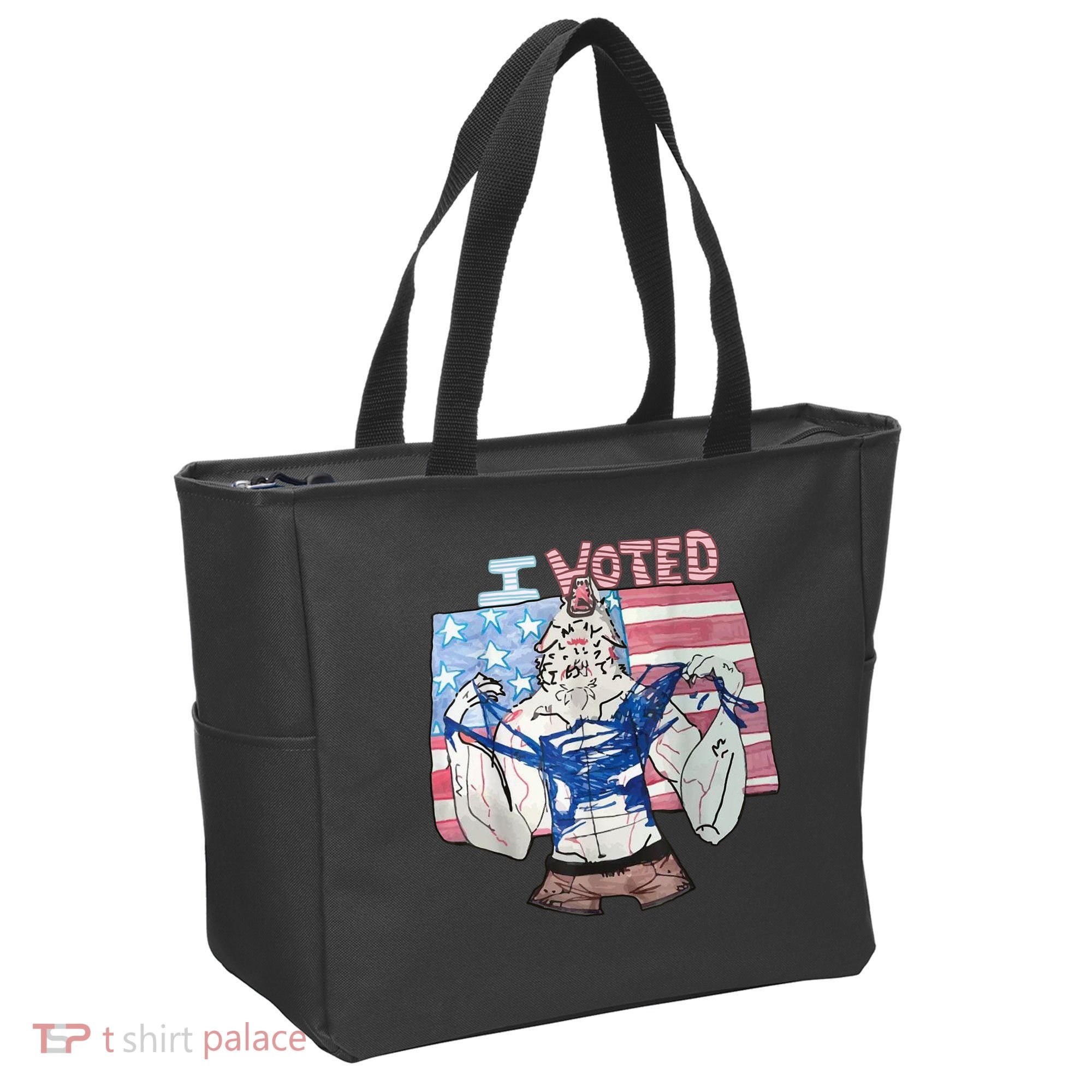 I Voted Werewolf Funny Tote Bag