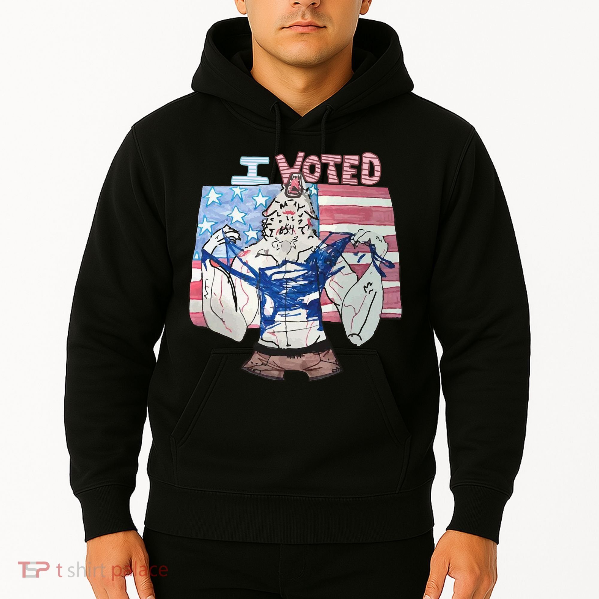 I Voted Werewolf Funny Hoodie