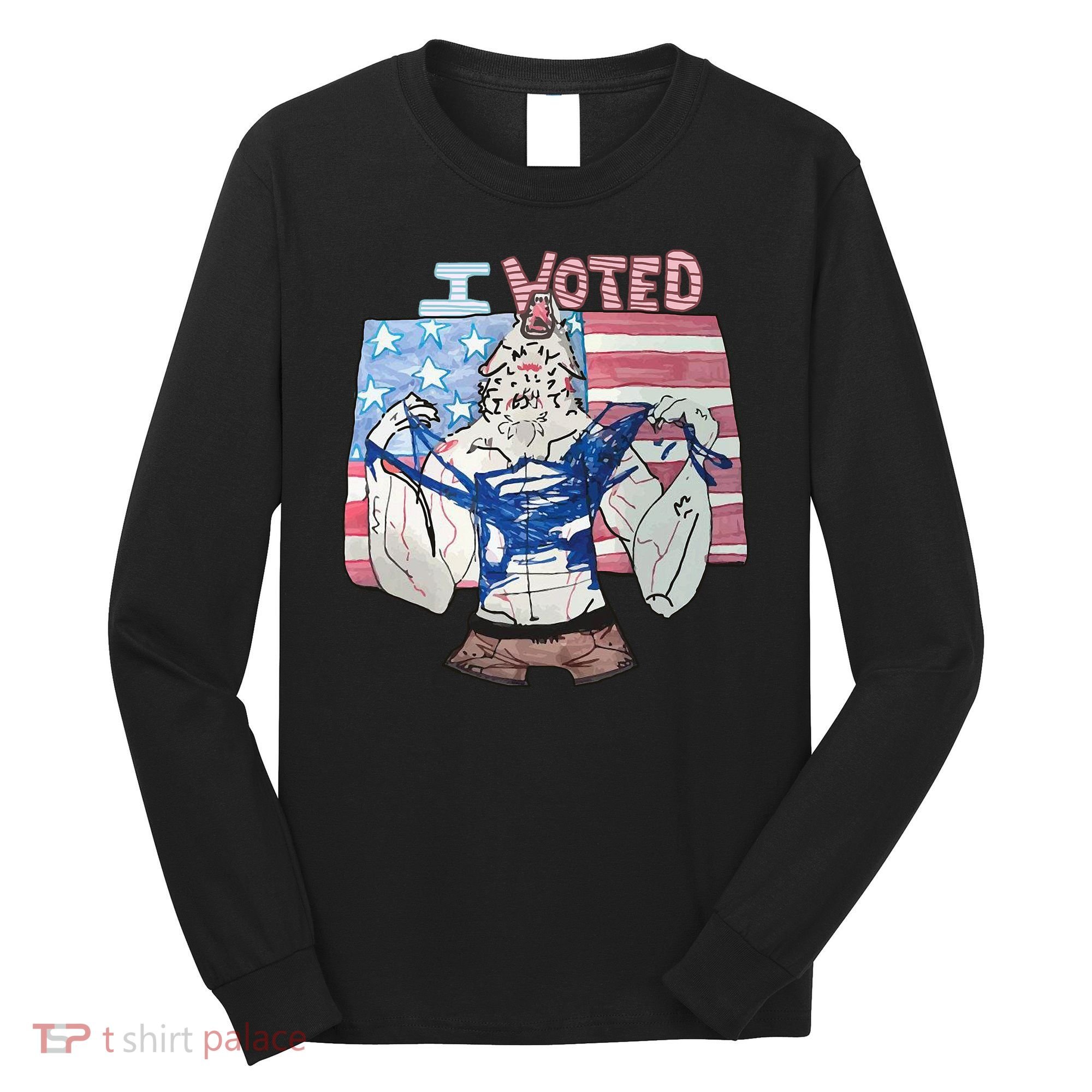 I Voted Werewolf Funny Long Sleeve Shirt
