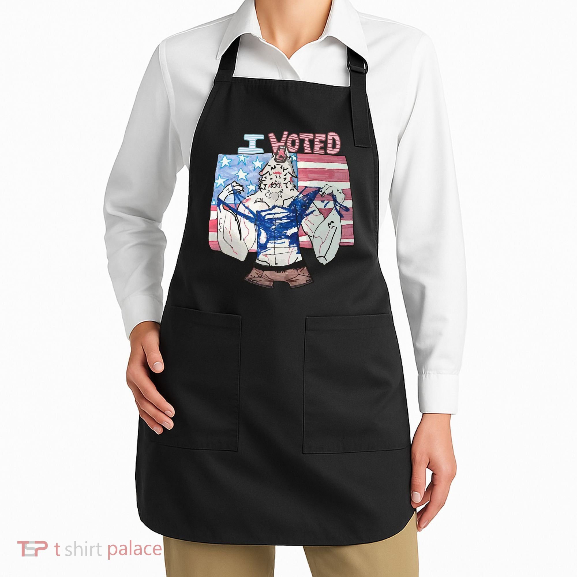 I Voted Werewolf Funny Apron